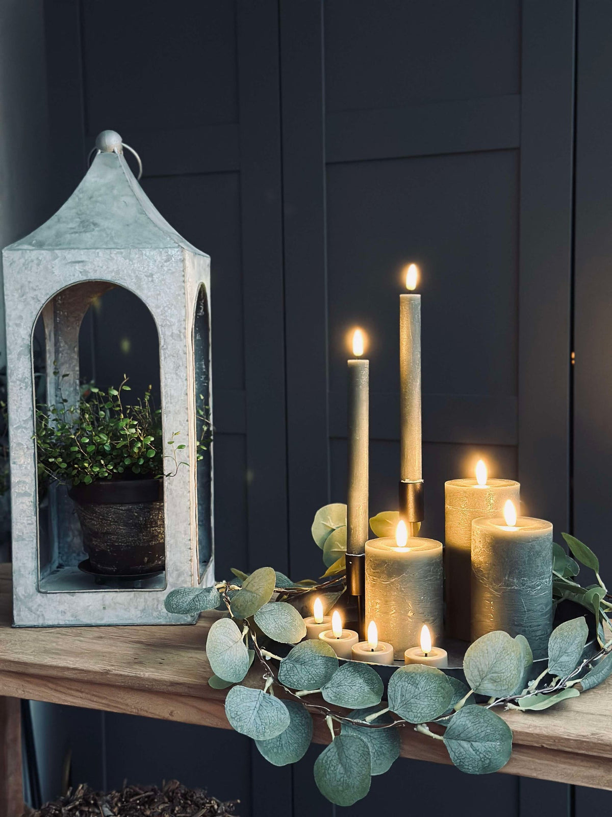 LED-lichtpakket met 9 LED-lichten - grijs/groen