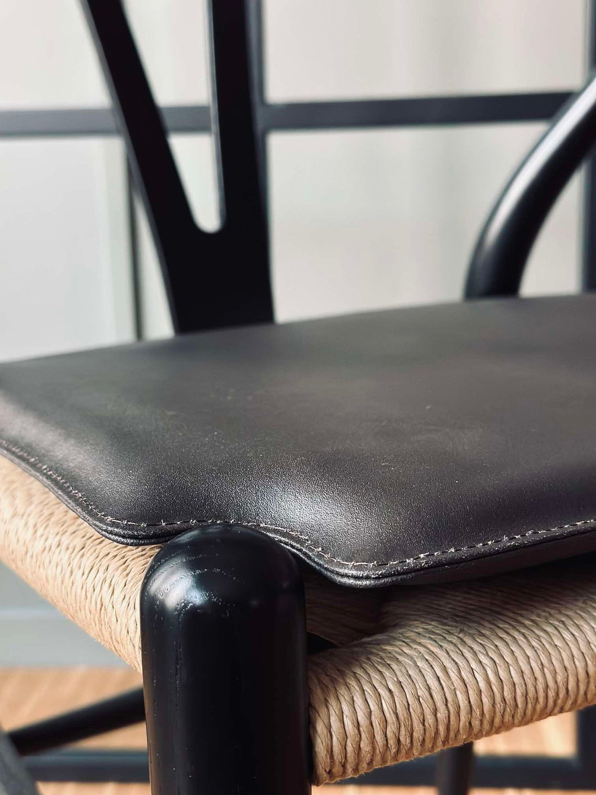 Leren zitkussen Dark brown - Past op Y-stoel
