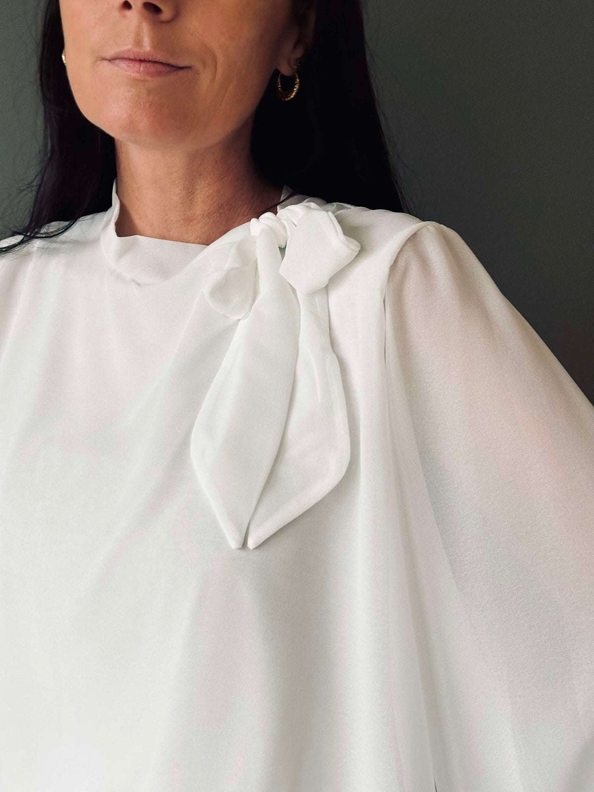 Blouse m. strik - White