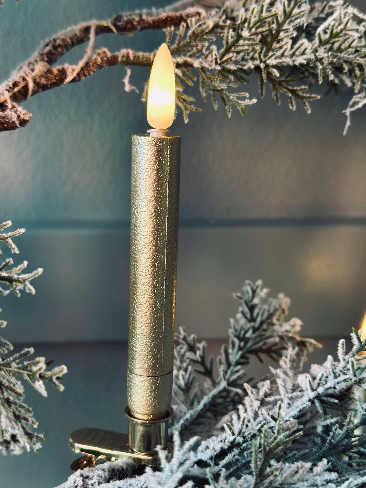 LED kerstboomkaarsjes goud - set van 10 stuks