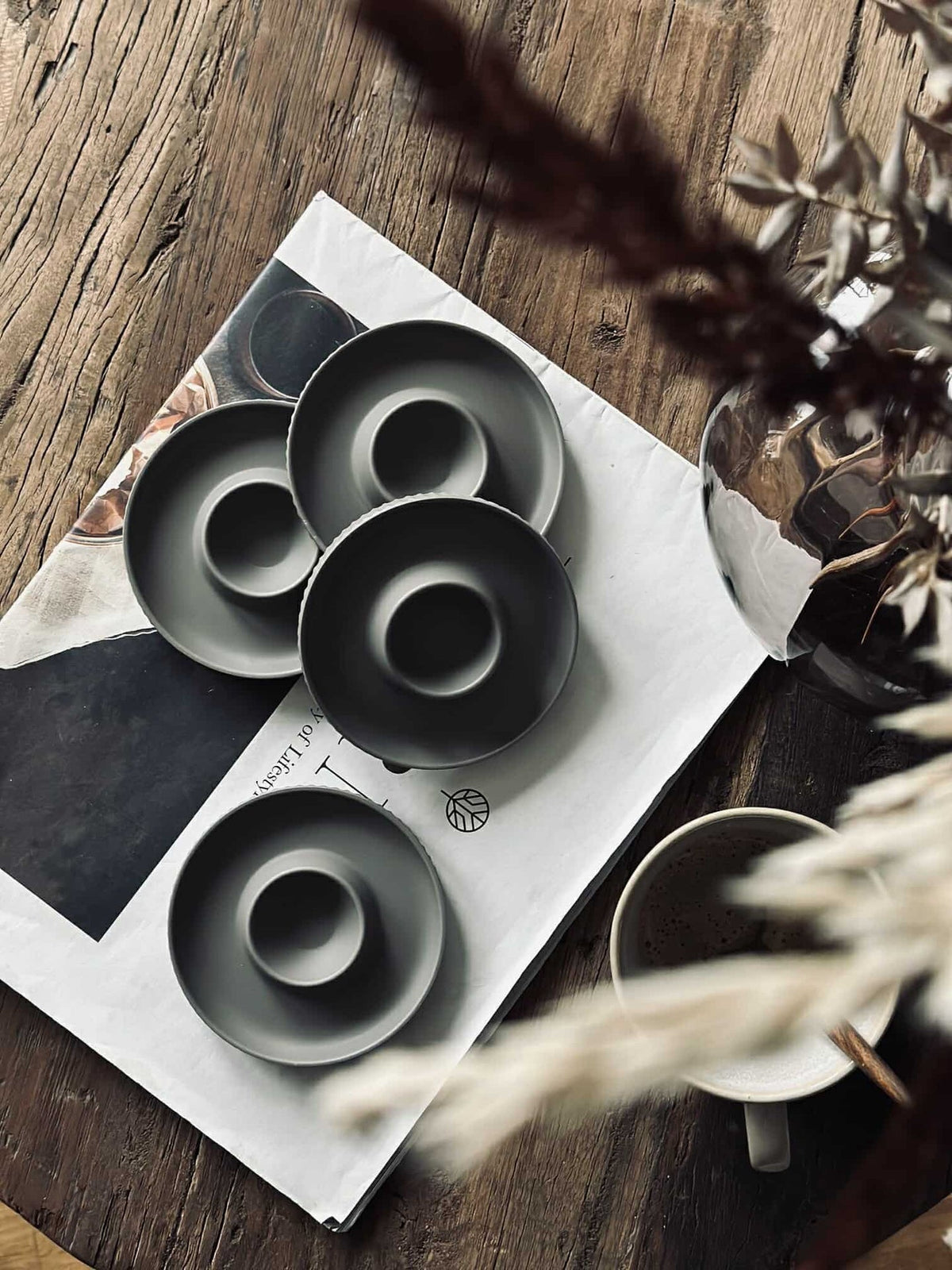 Eierdopjes Melamine Taupe - Set van 4 stuks