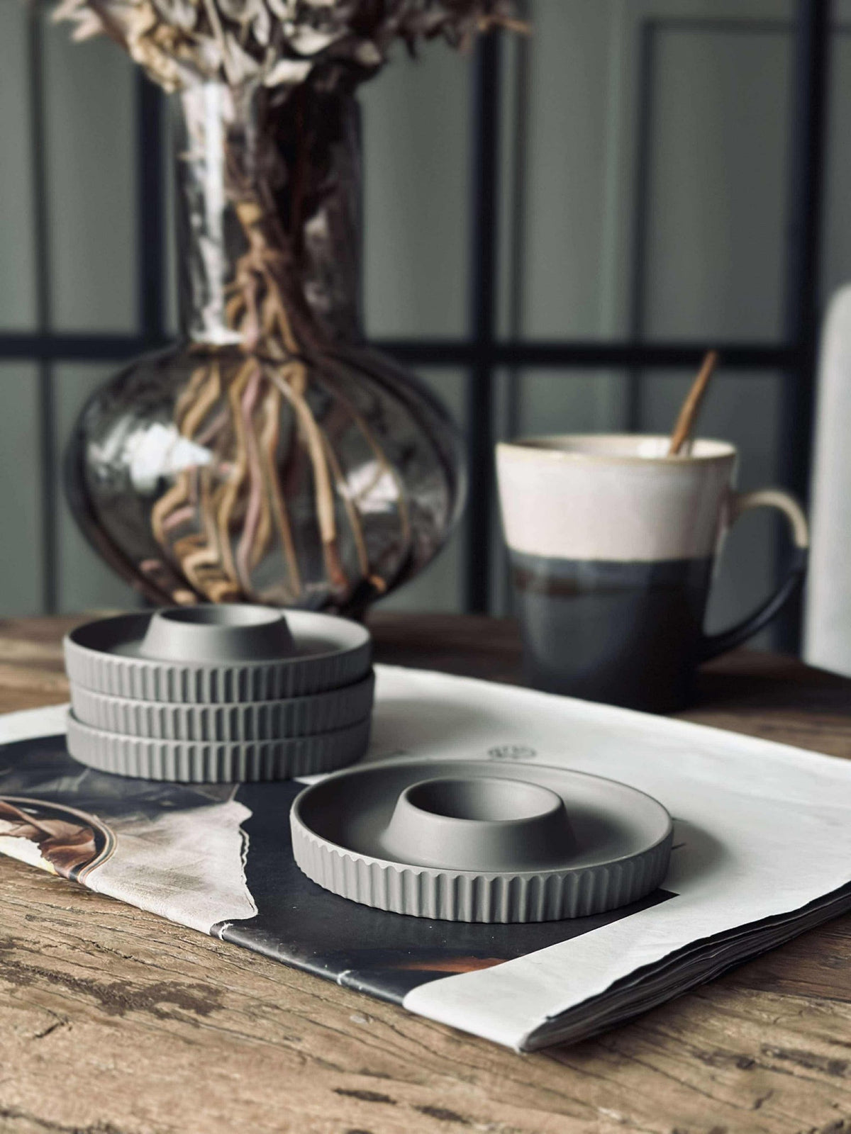Eierdopjes Melamine Taupe - Set van 4 stuks
