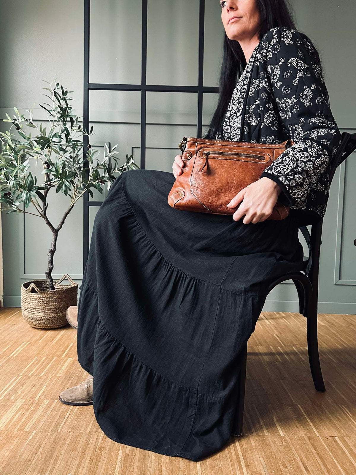 Rok met smock - Black