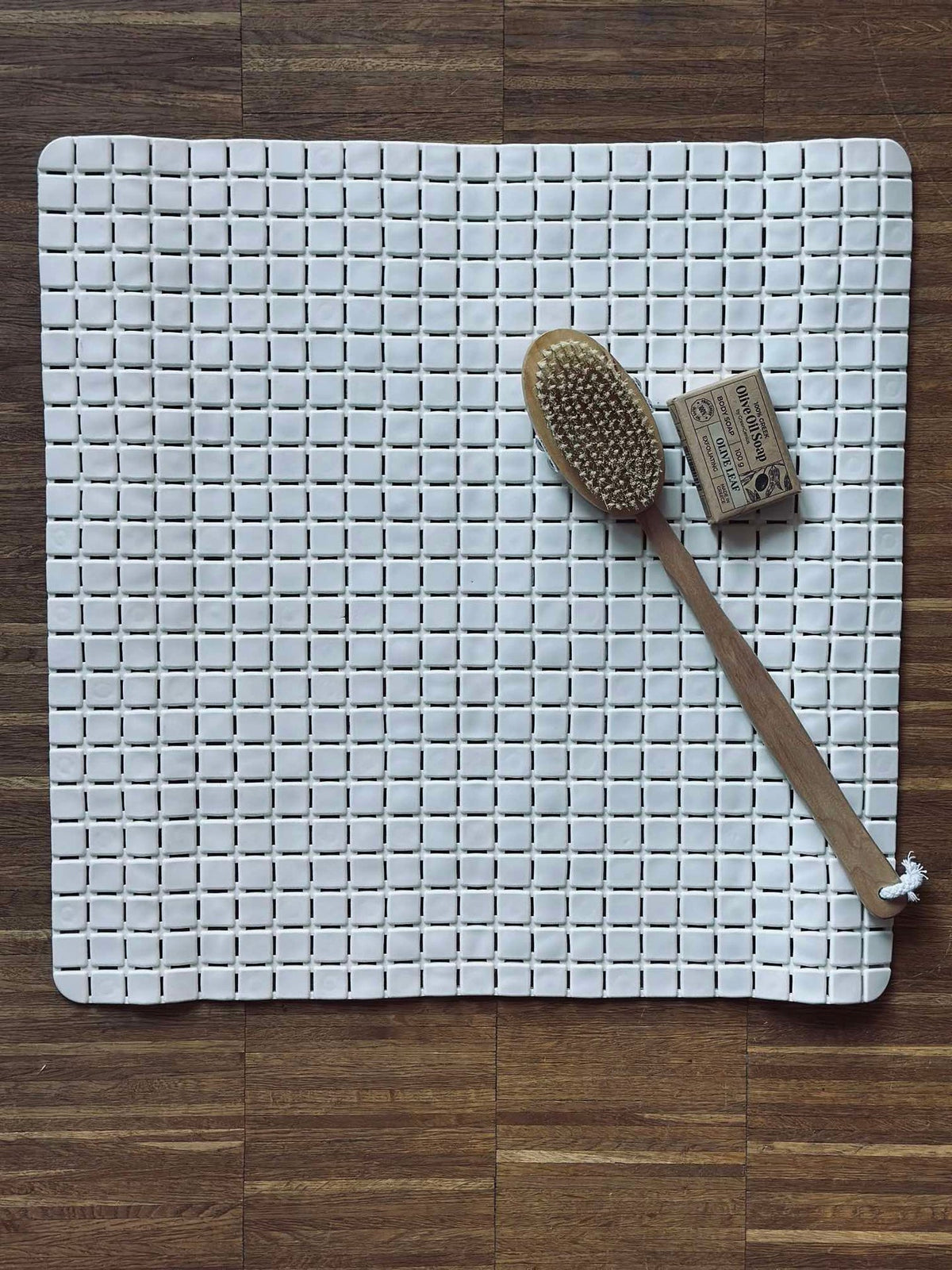 Badmat met zuignappen - White