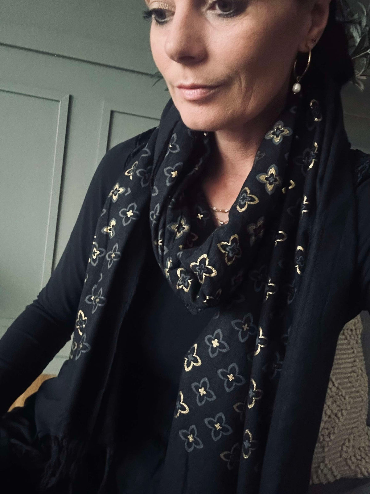 Sjaal - Black / Gold