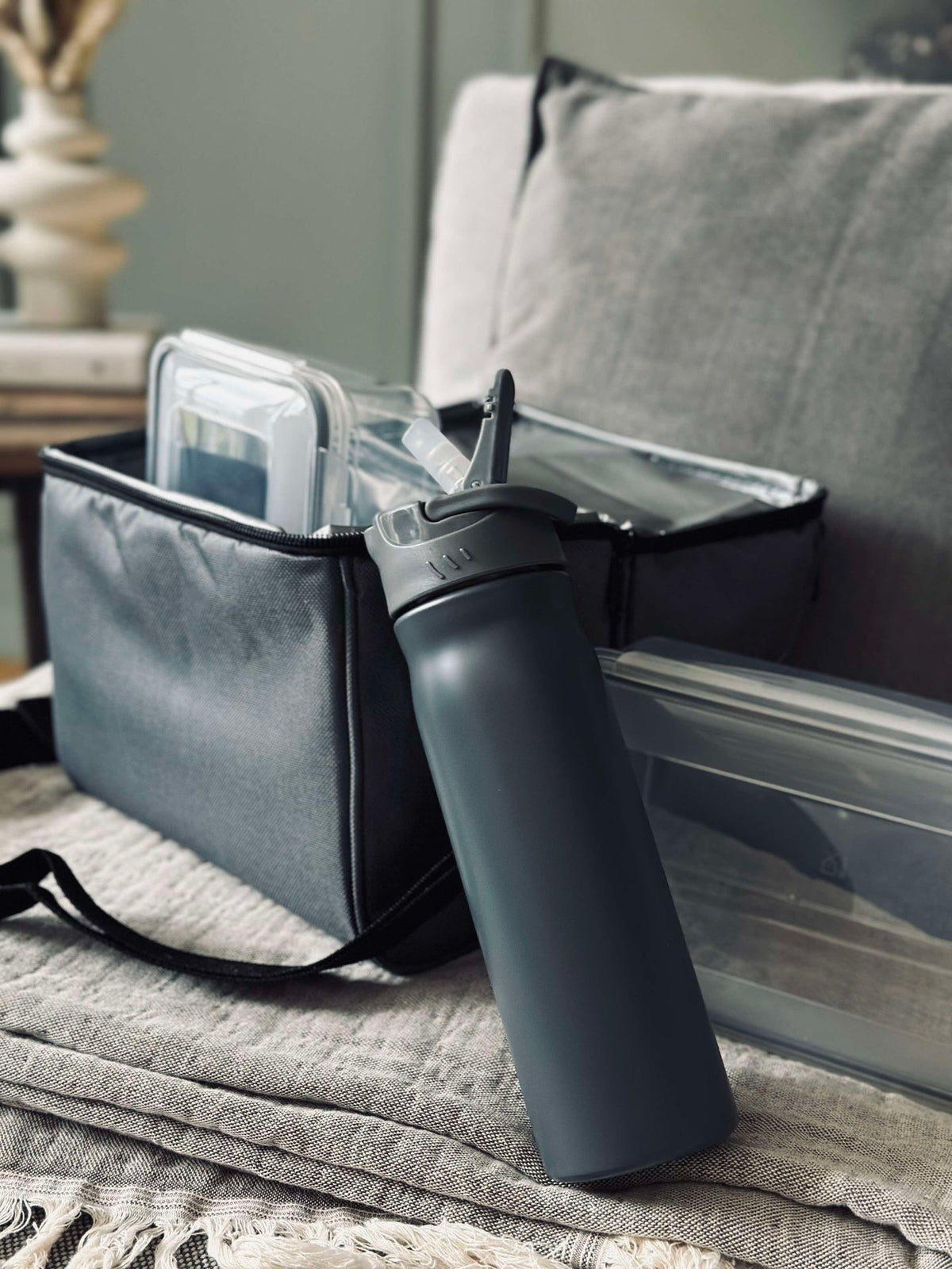 Koeltas met inhoud - Grey