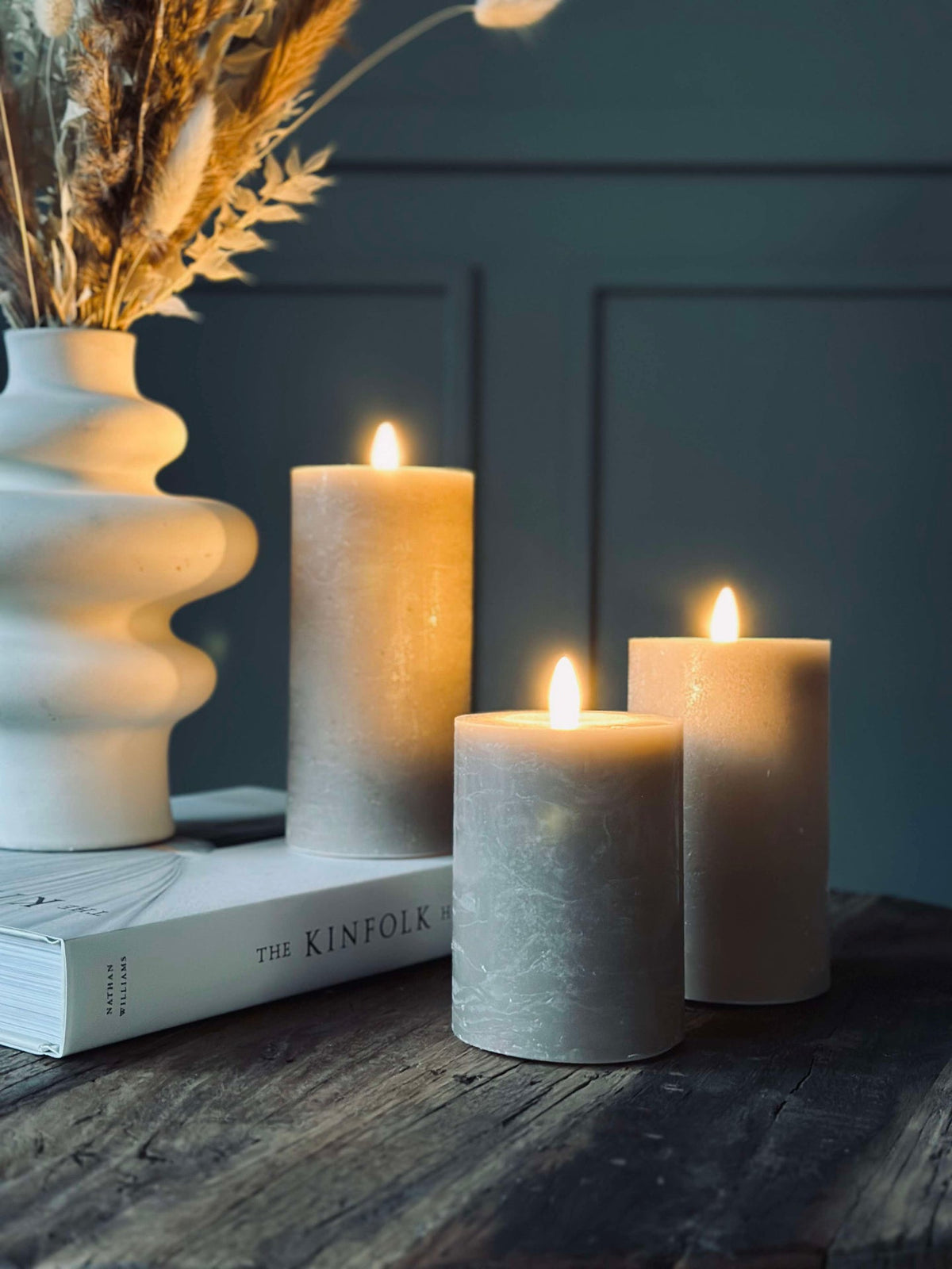 LED Stompkaarsen / Zand – 3 st. Rustieke kaars