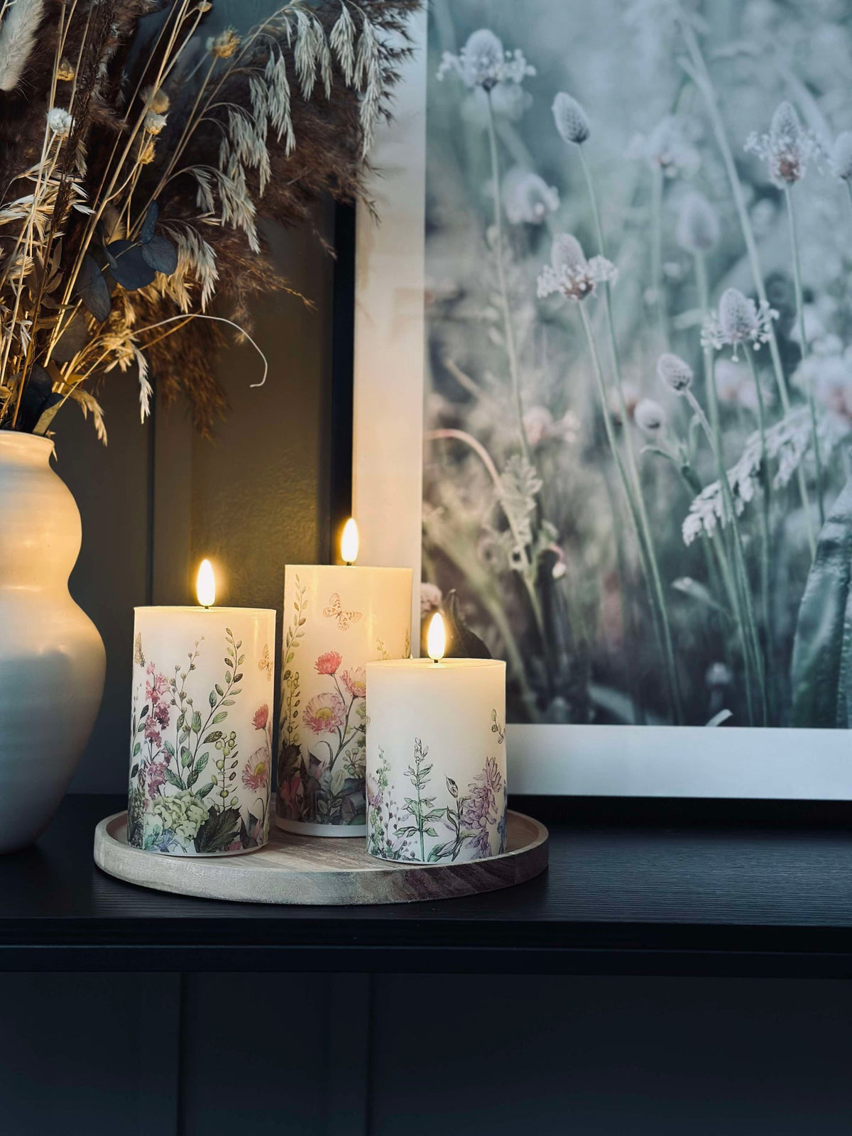 LED kaarsen FLORA – Set van 3 stuks en afstandsbediening