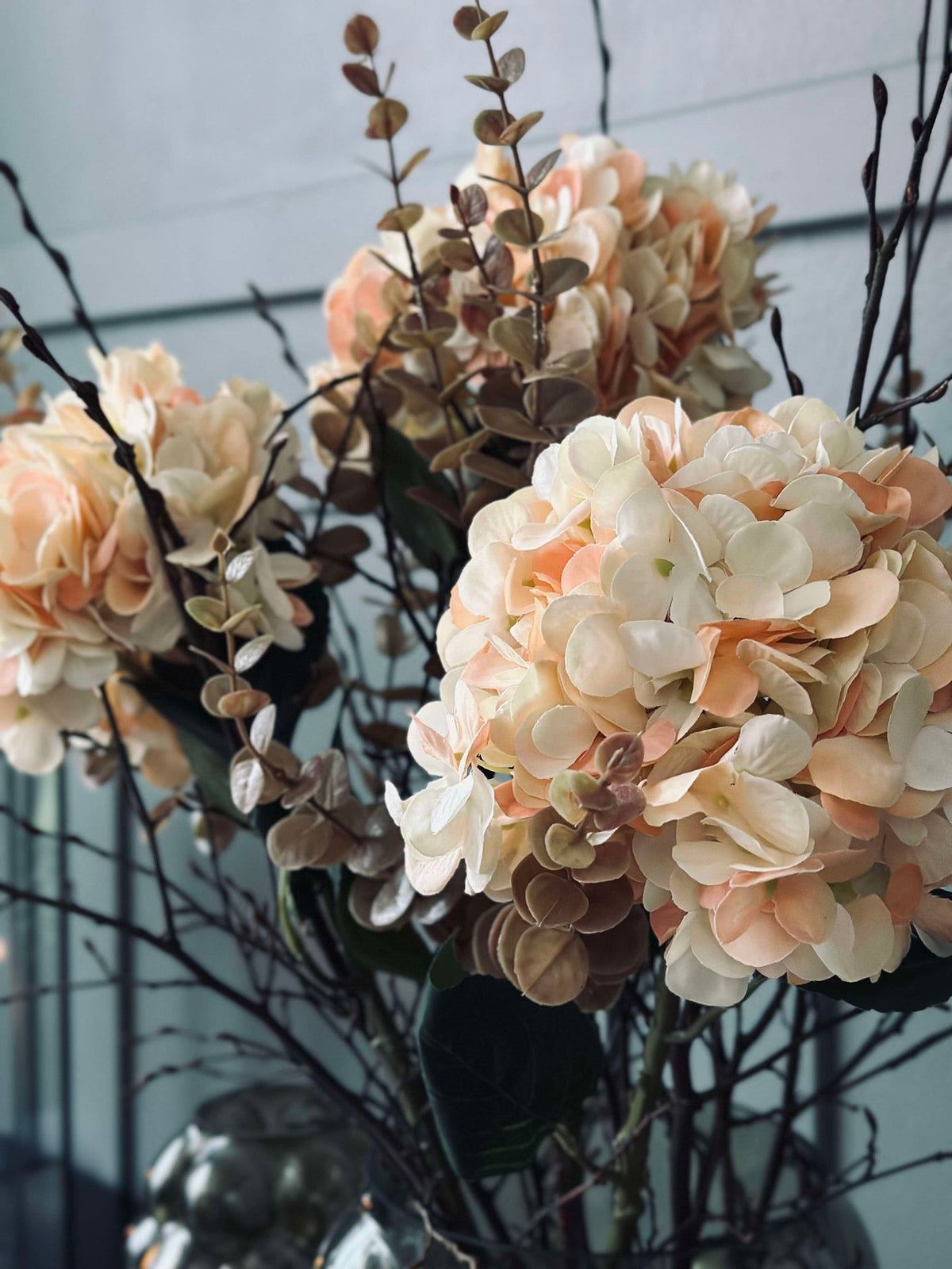 Zijden bloem Hortensia goud