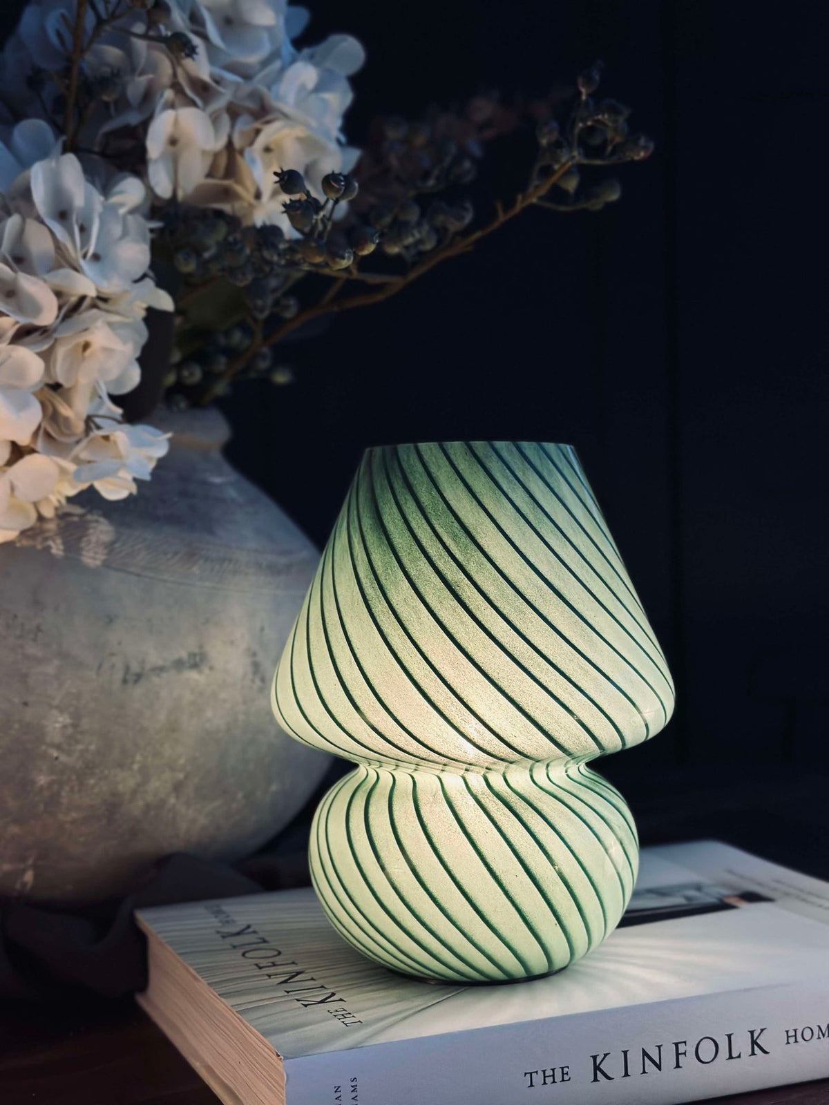 Mushroom Small - Groen mondgeblazen glas