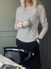 Blouse Christel gestreept - Black / Creme