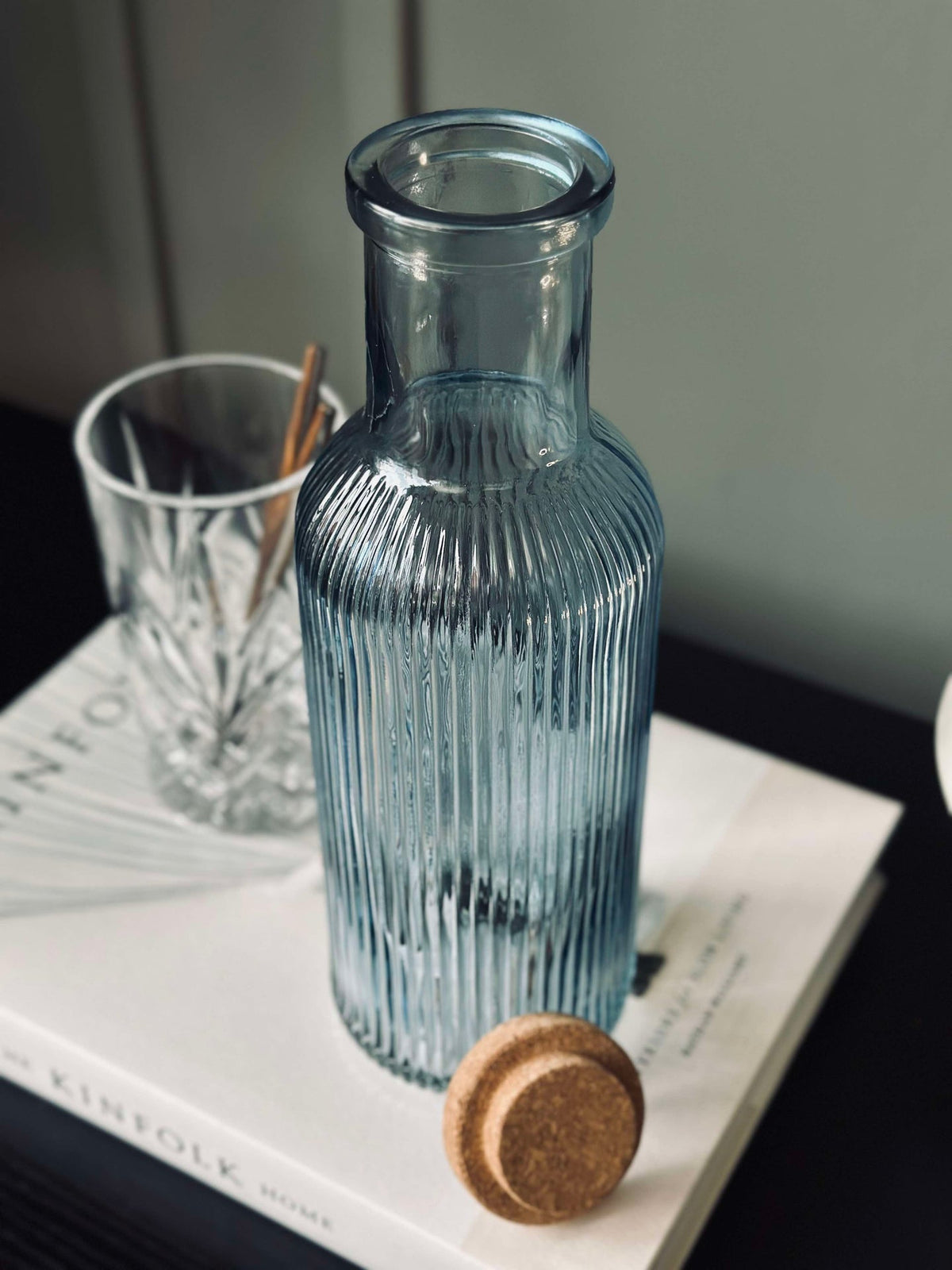 Waterfles met kurkstop – Blue 1 ltr.