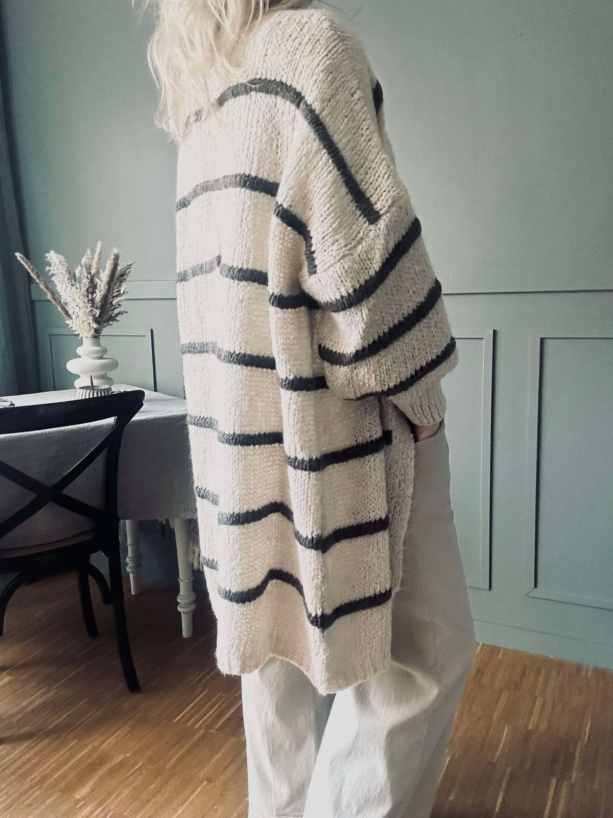 Cardigan gestreept