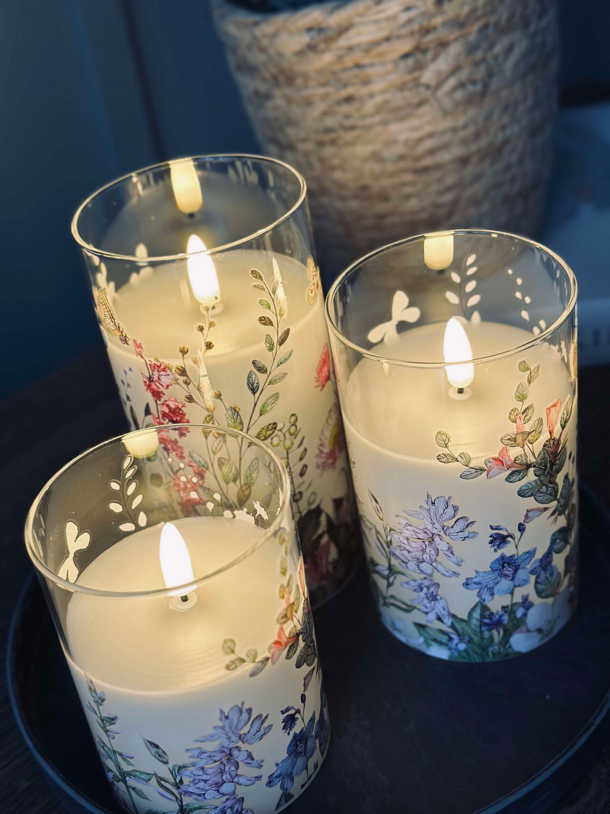 LED FLORA Cylinder – Set van 3 stuks en afstandsbediening