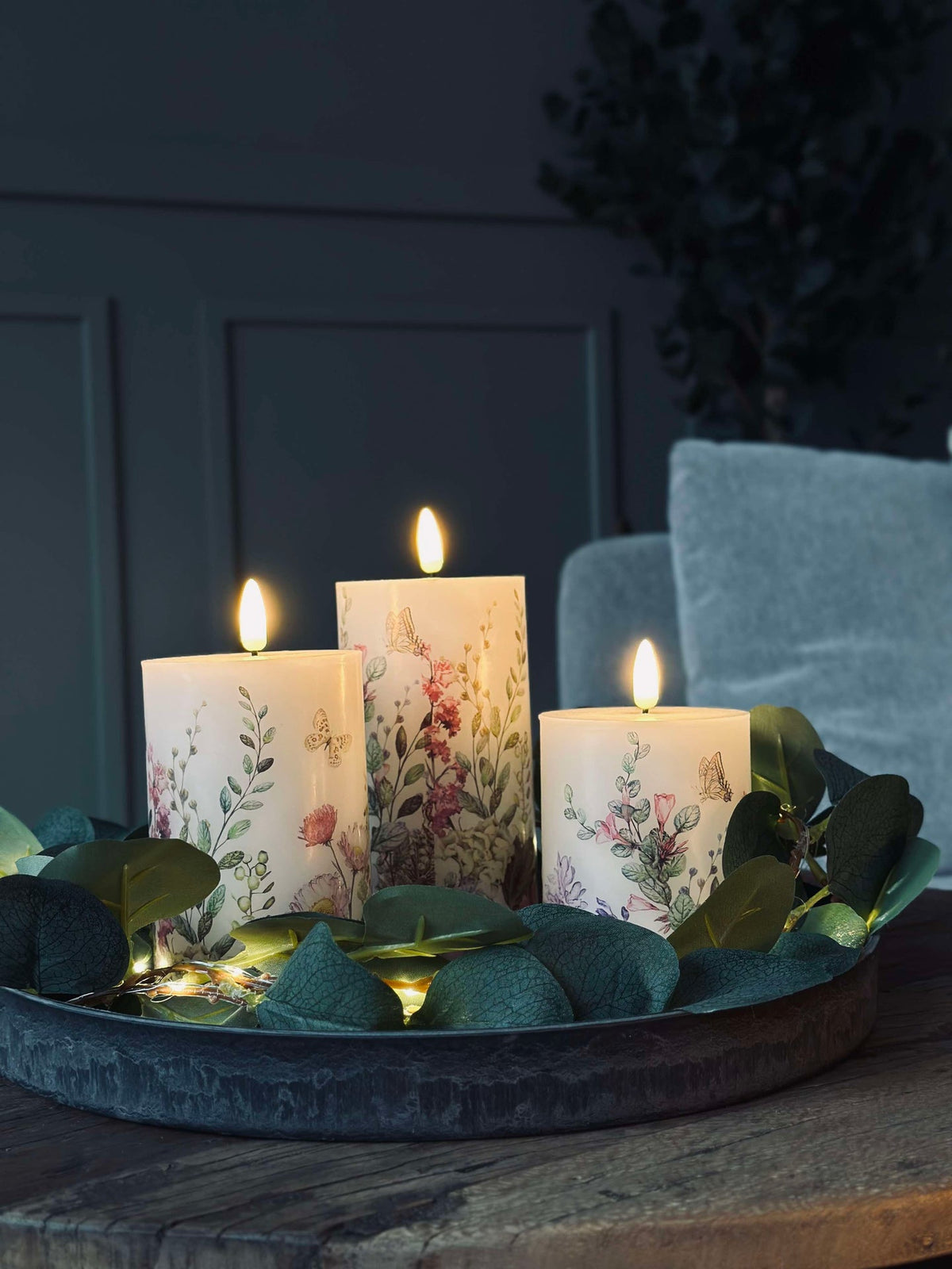 LED kaarsen FLORA – Set van 3 stuks en afstandsbediening