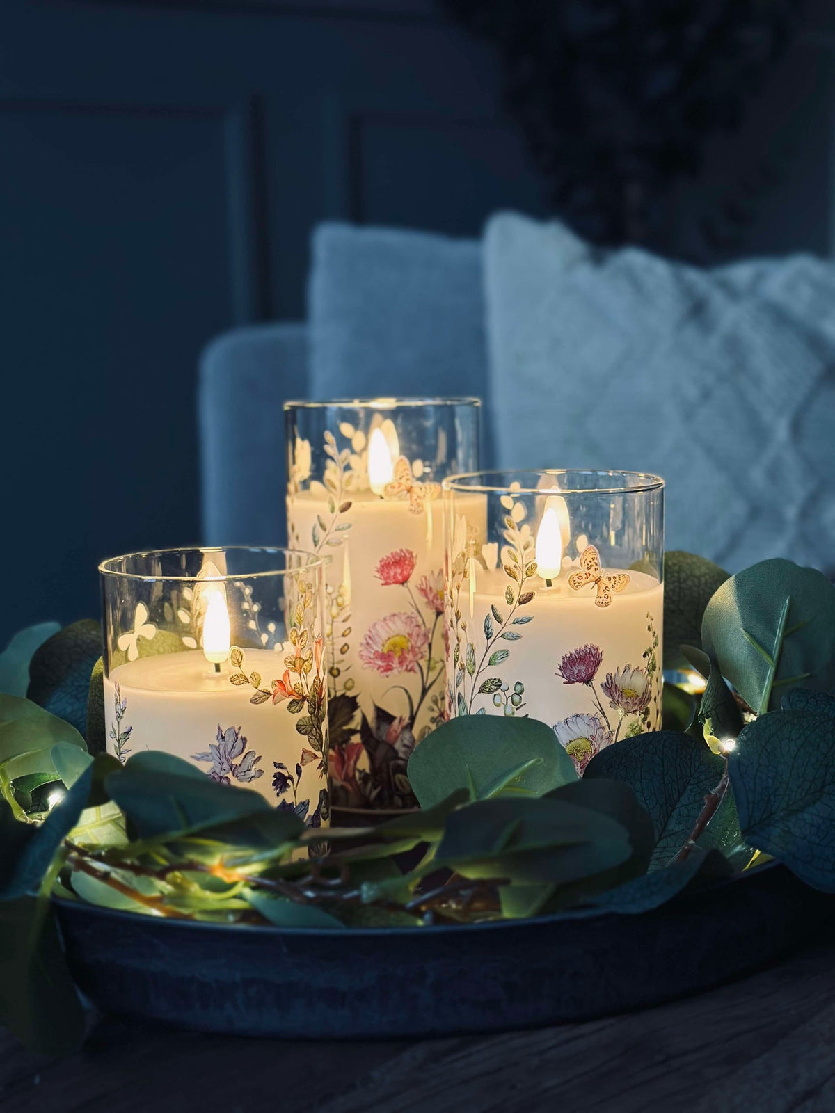 LED FLORA Cylinder – Set van 3 stuks en afstandsbediening