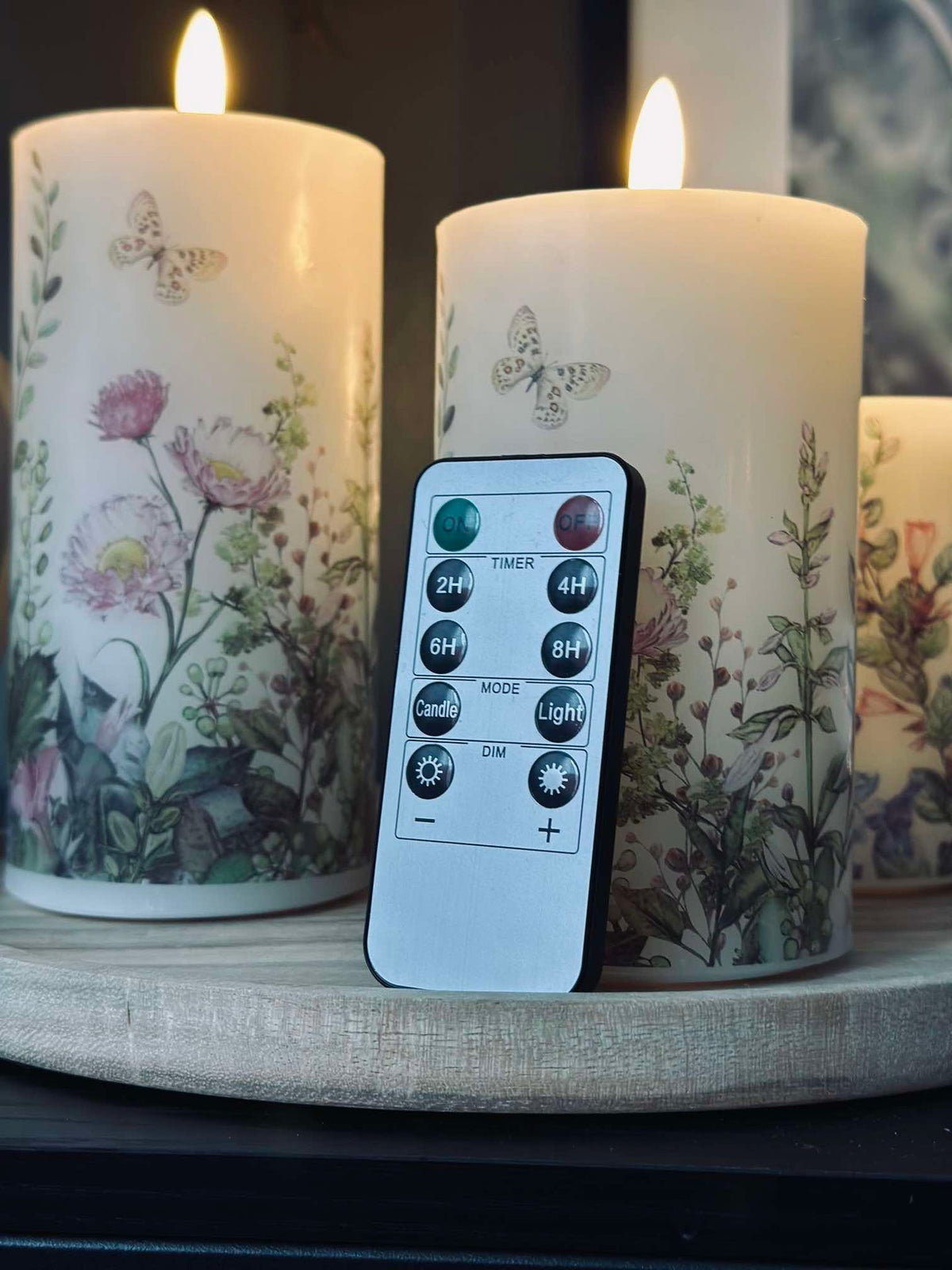 LED kaarsen FLORA – Set van 3 stuks en afstandsbediening