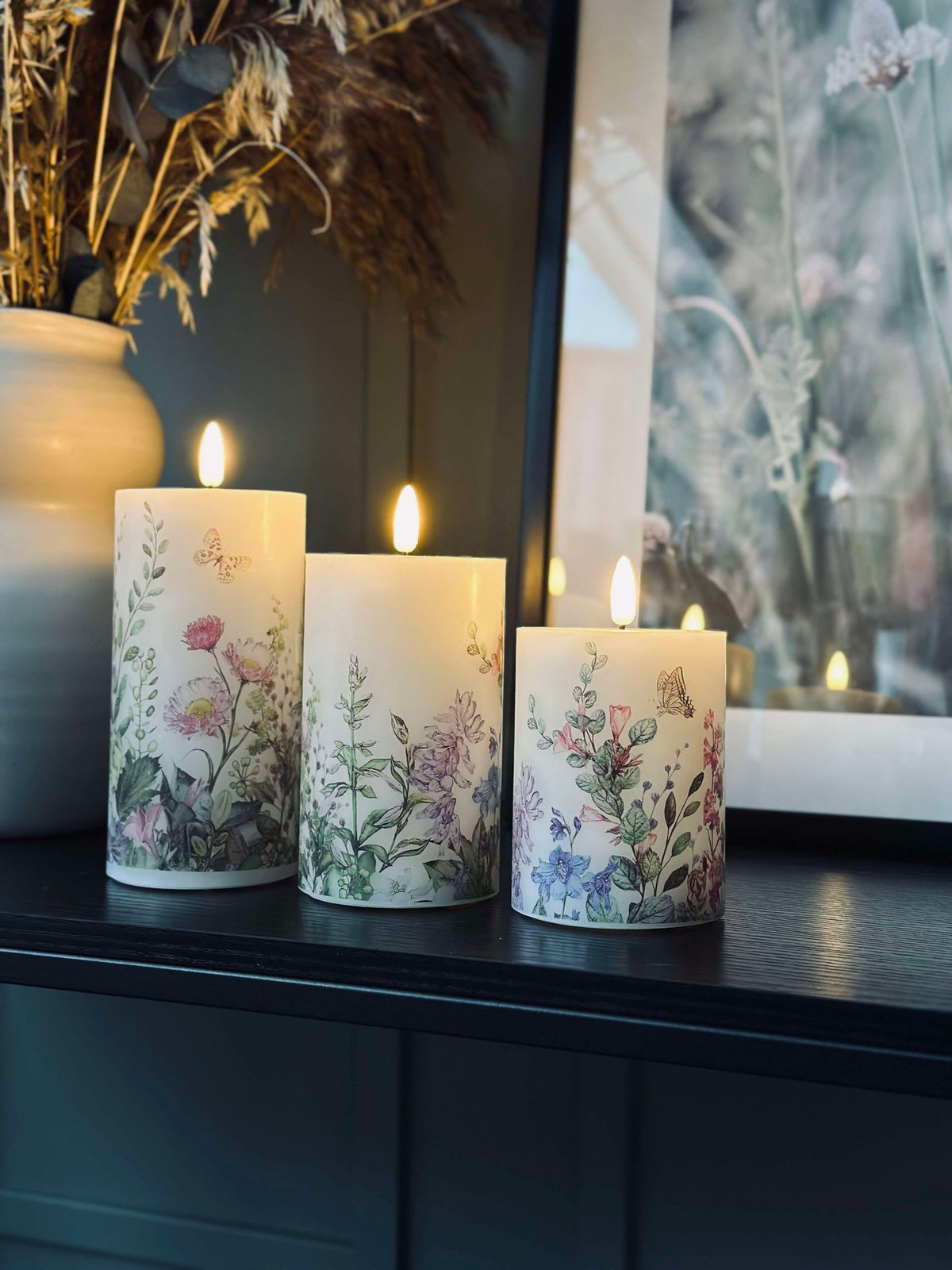 LED kaarsen FLORA – Set van 3 stuks en afstandsbediening