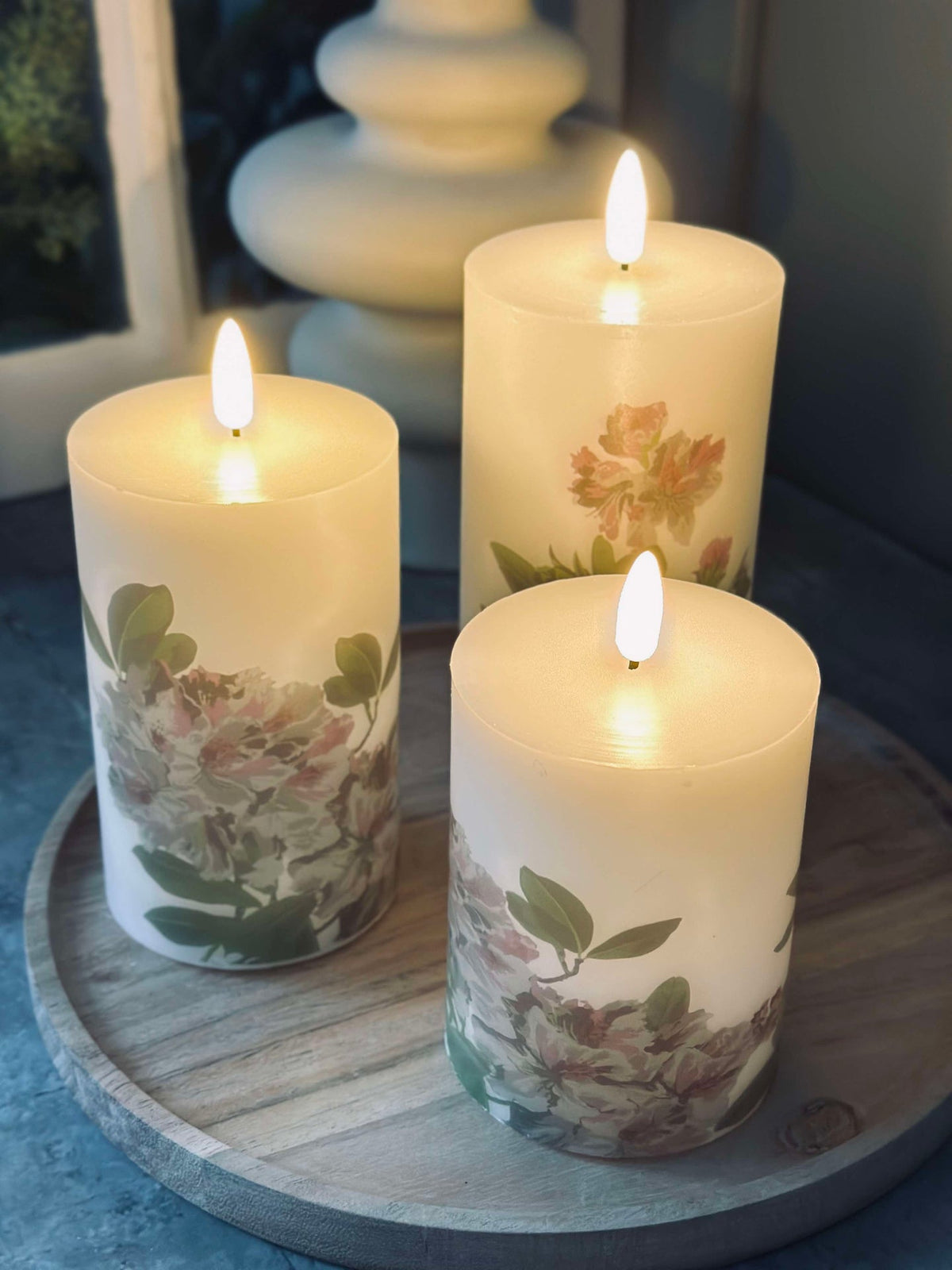 LED Hortensia – Set van 3 stuks en afstandsbediening
