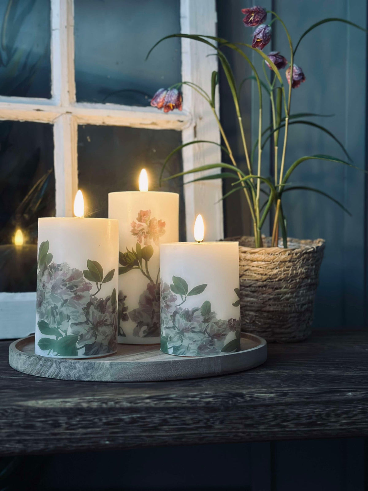 LED Hortensia – Set van 3 stuks en afstandsbediening