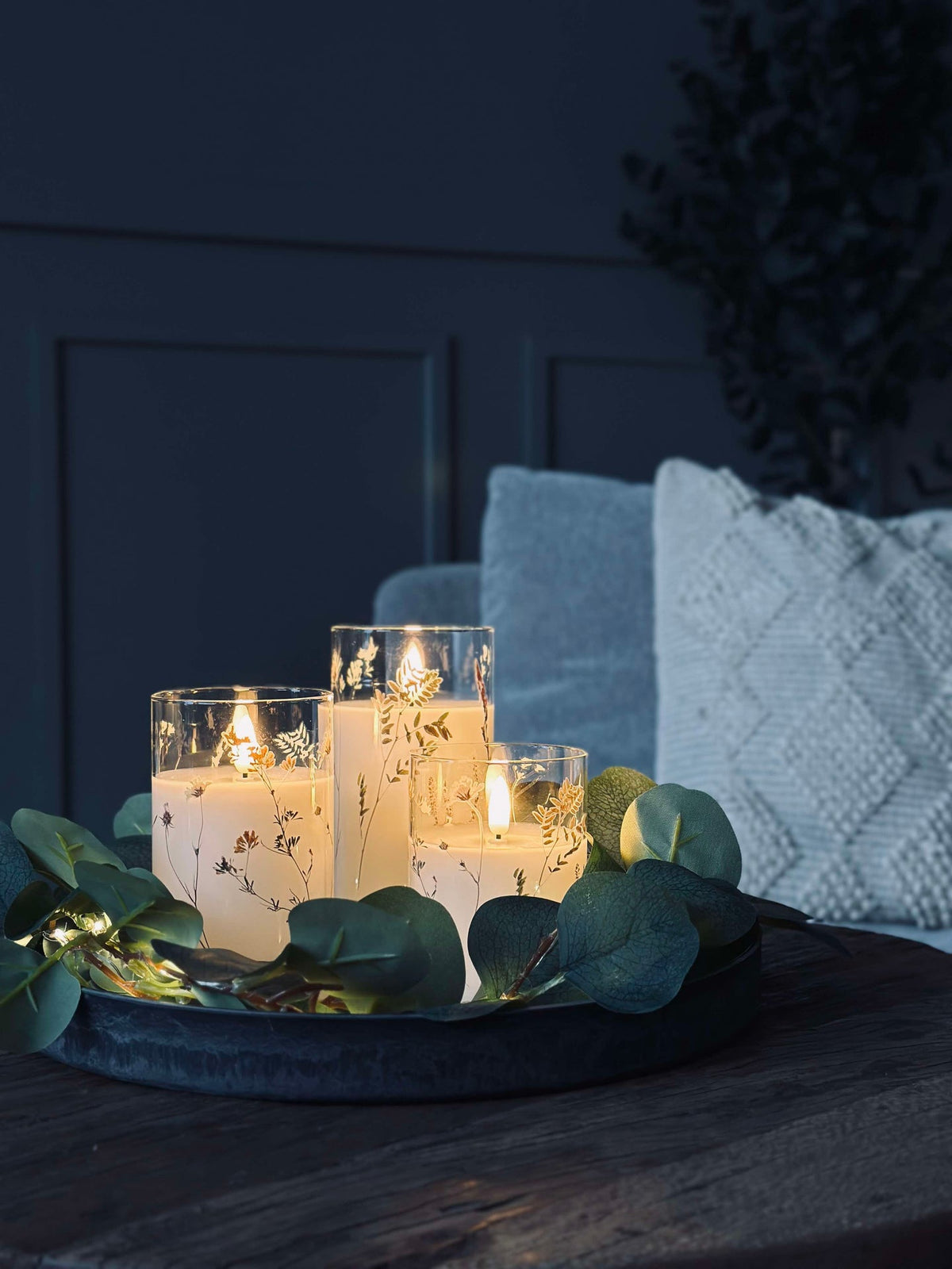 LED FLORA Cylinder  – Set van 3 stuks en afstandsbediening