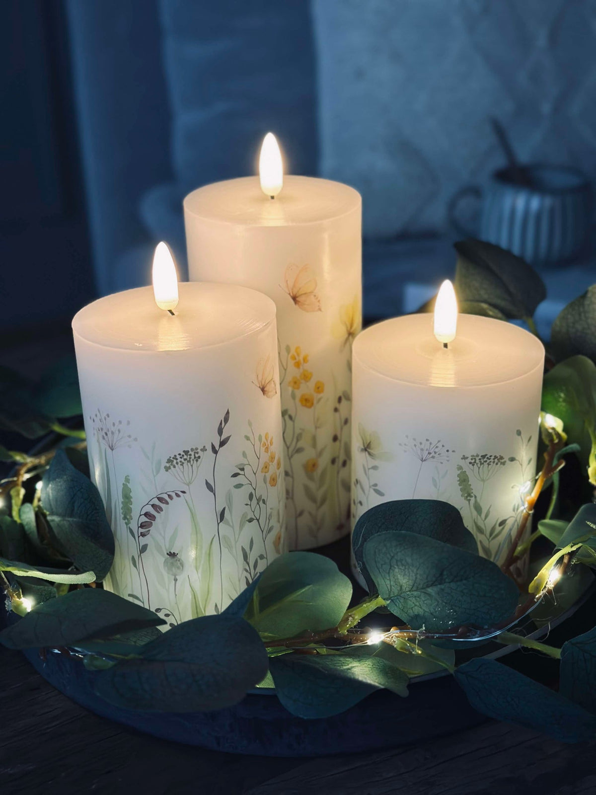 LED WILD FLORA – Set van 3 stuks en afstandsbediening
