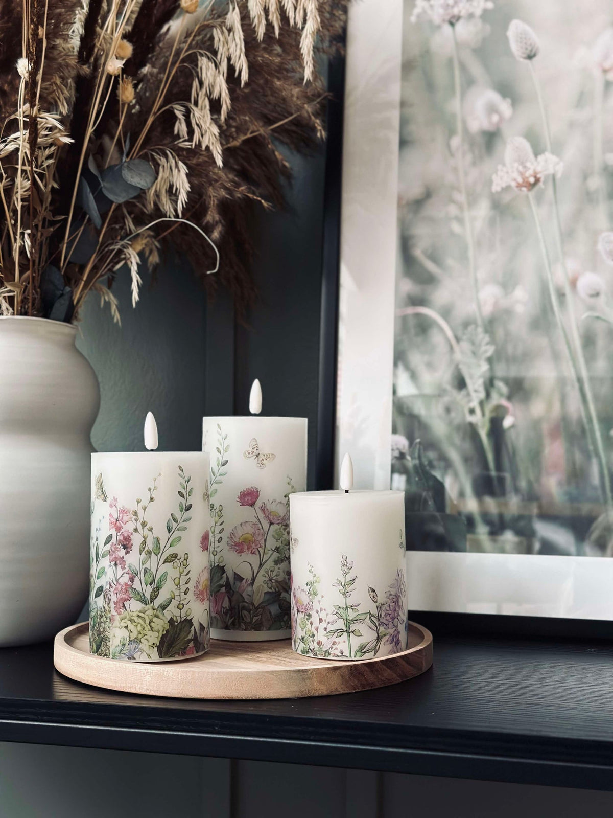 LED kaarsen FLORA – Set van 3 stuks en afstandsbediening