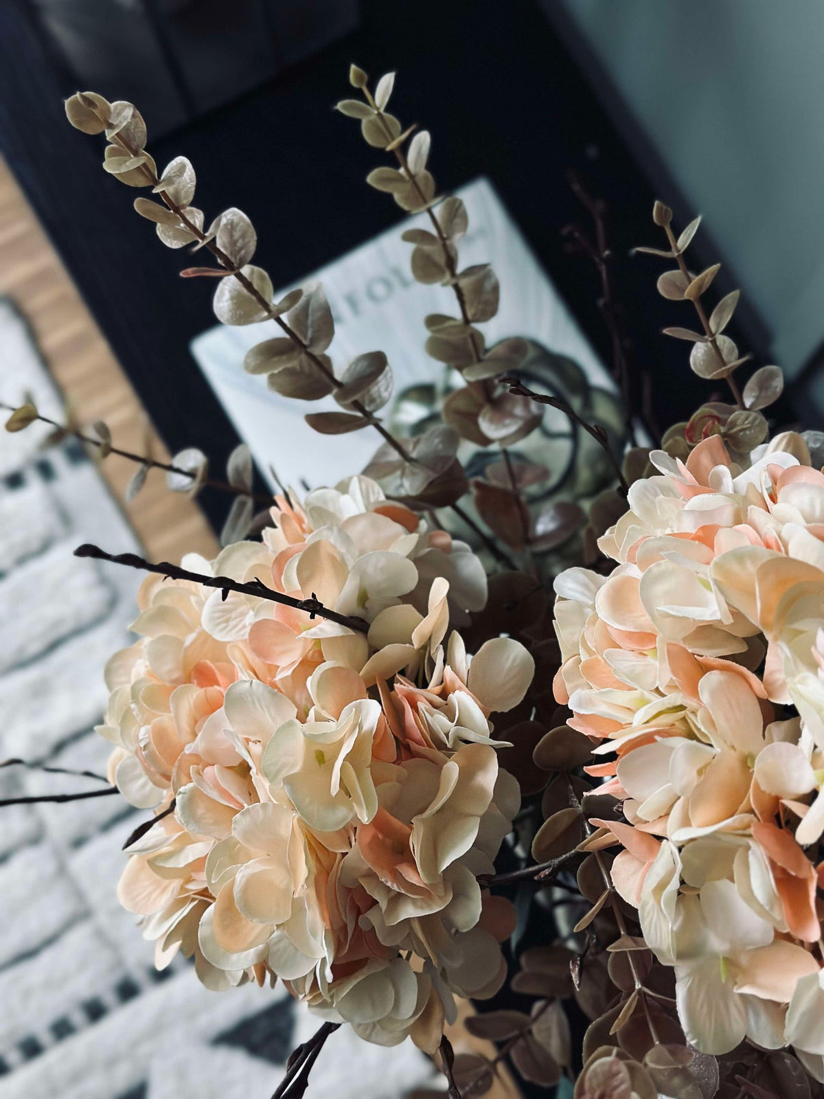 Zijden bloem Hortensia goud