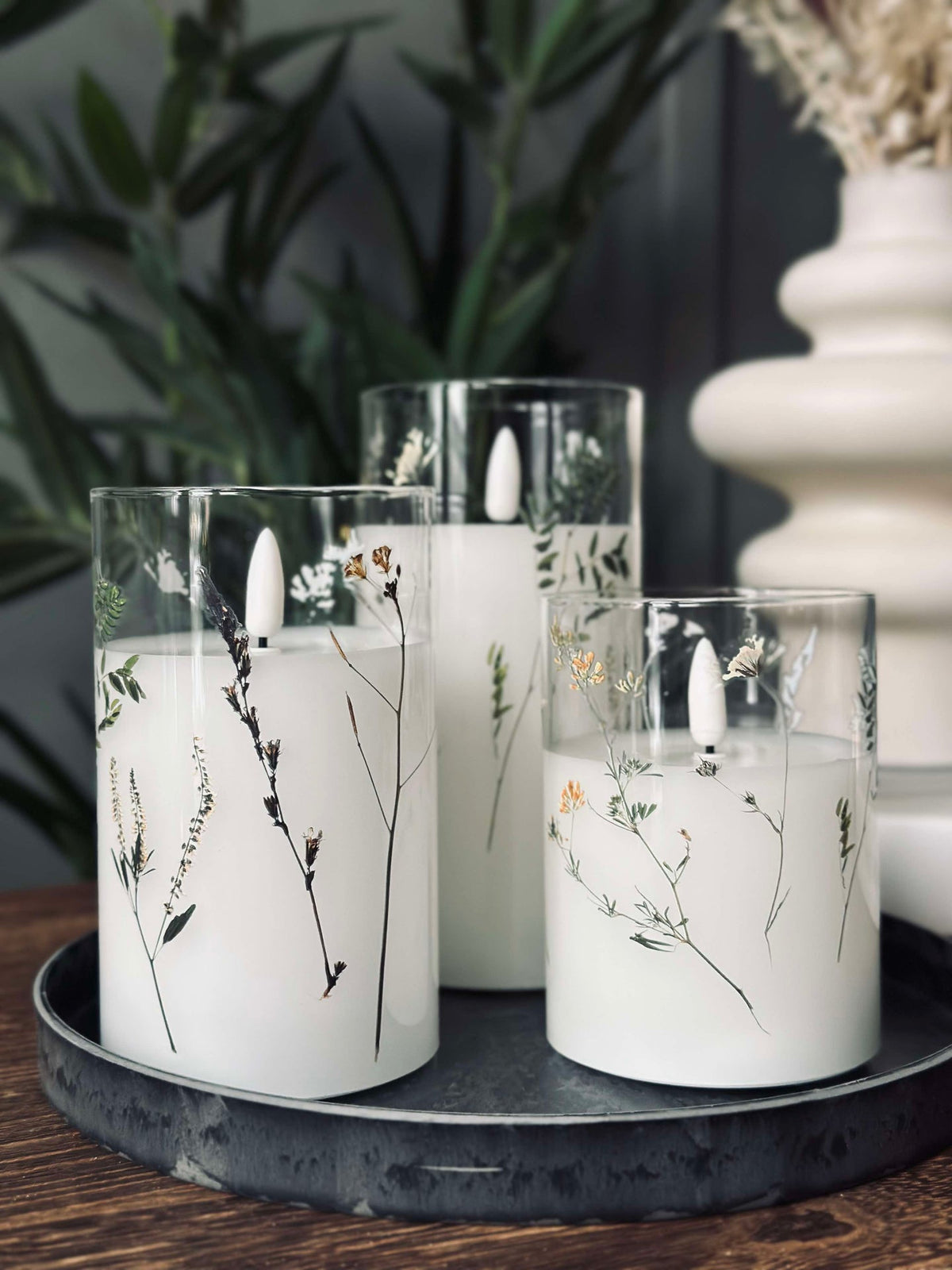 LED FLORA Cylinder  – Set van 3 stuks en afstandsbediening