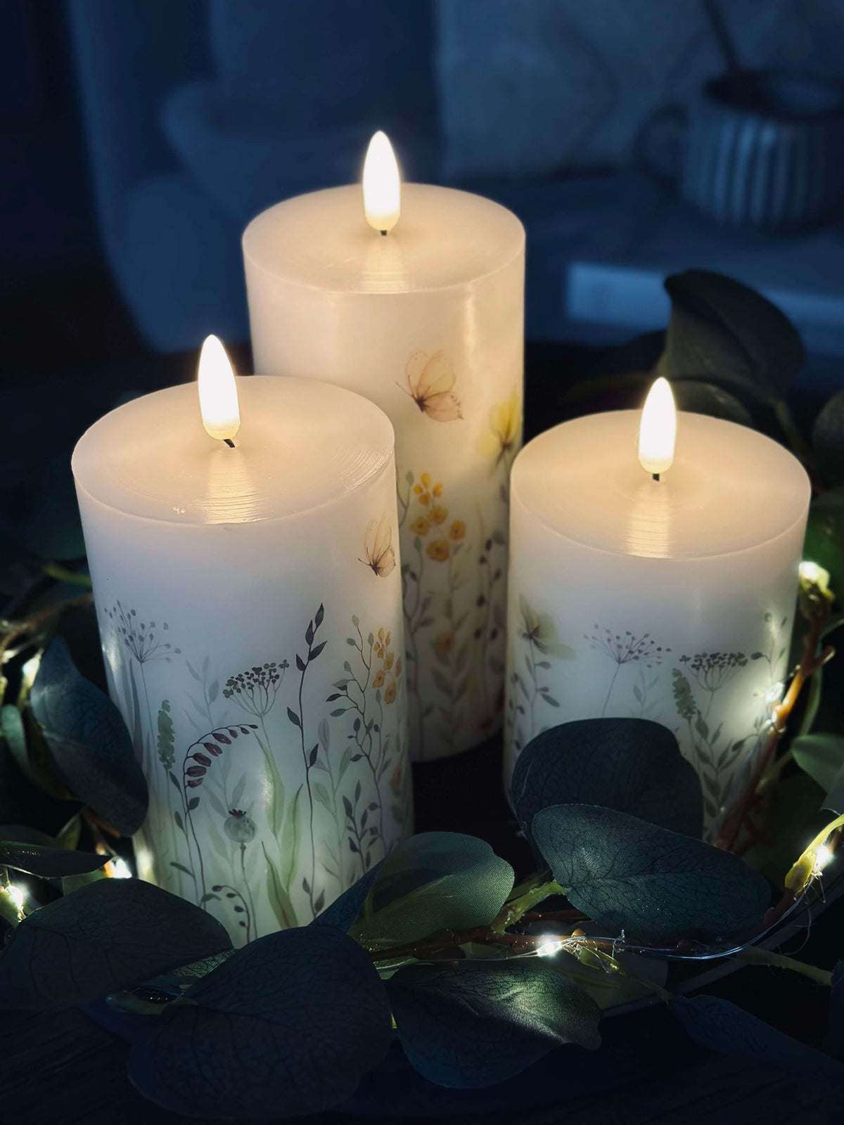 LED WILD FLORA – Set van 3 stuks en afstandsbediening