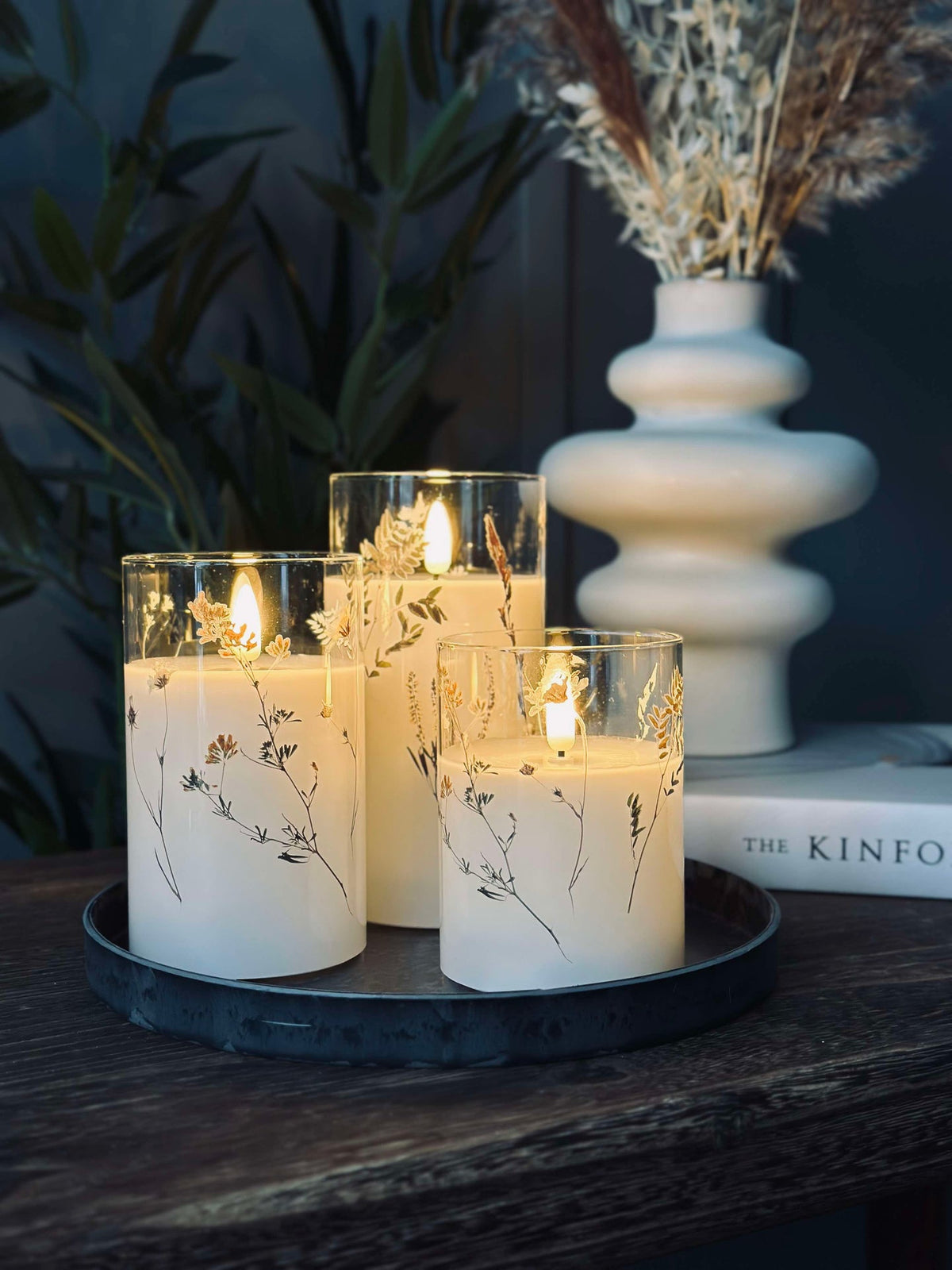 LED FLORA Cylinder  – Set van 3 stuks en afstandsbediening