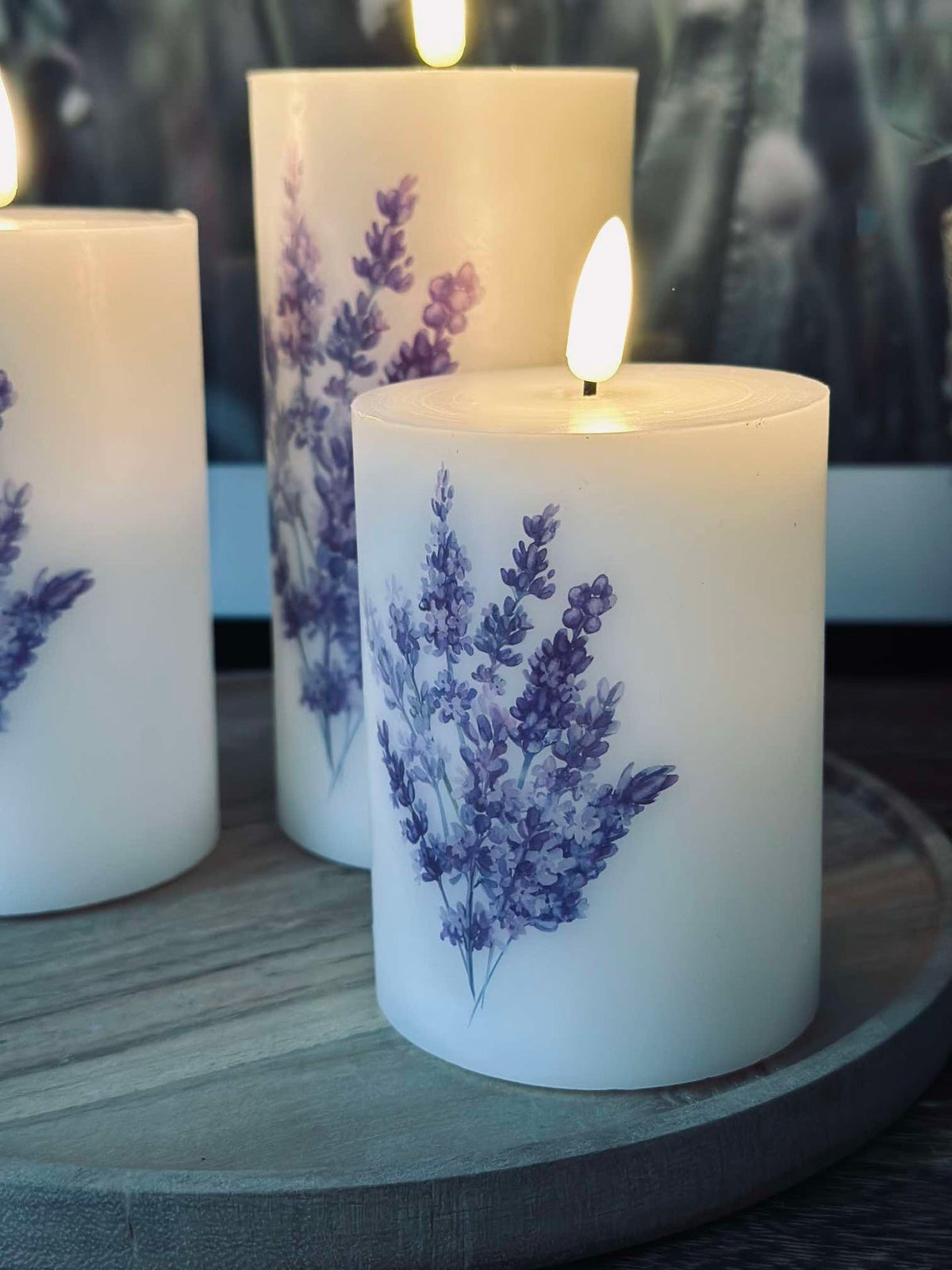 LED FLORA Lavendel – Set van 3 stuks en afstandsbediening