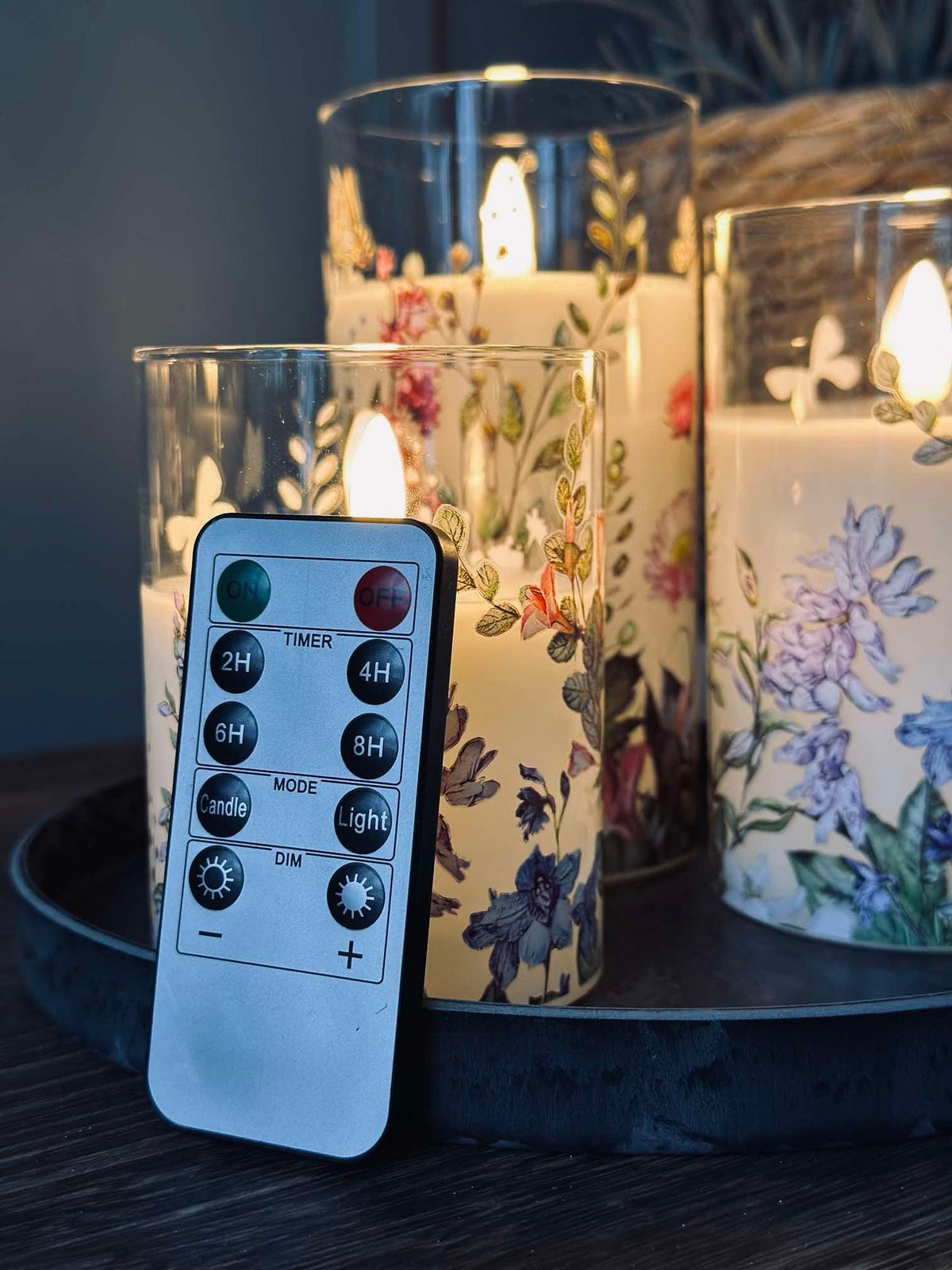 LED FLORA Cylinder – Set van 3 stuks en afstandsbediening