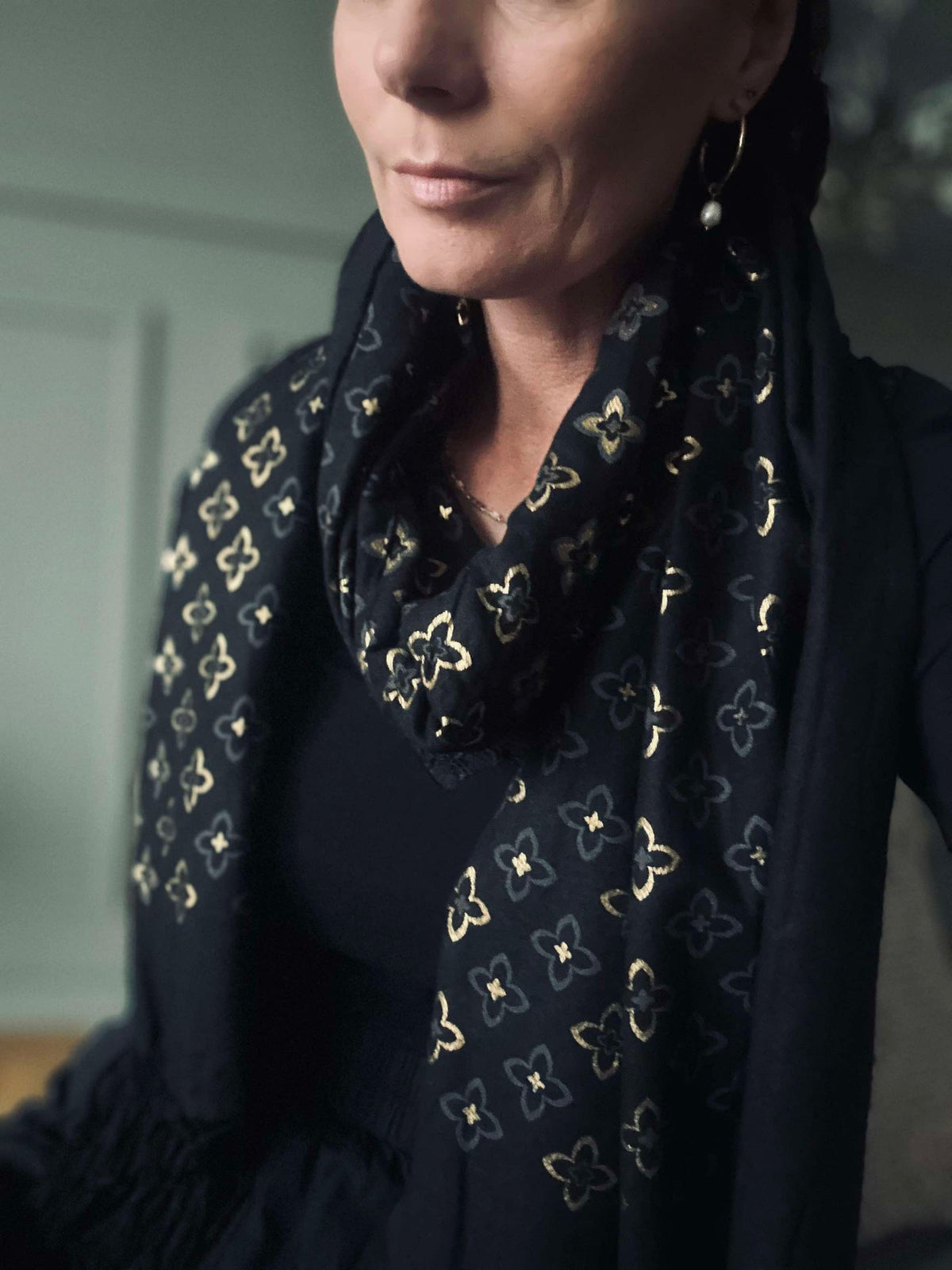 Sjaal - Black / Gold