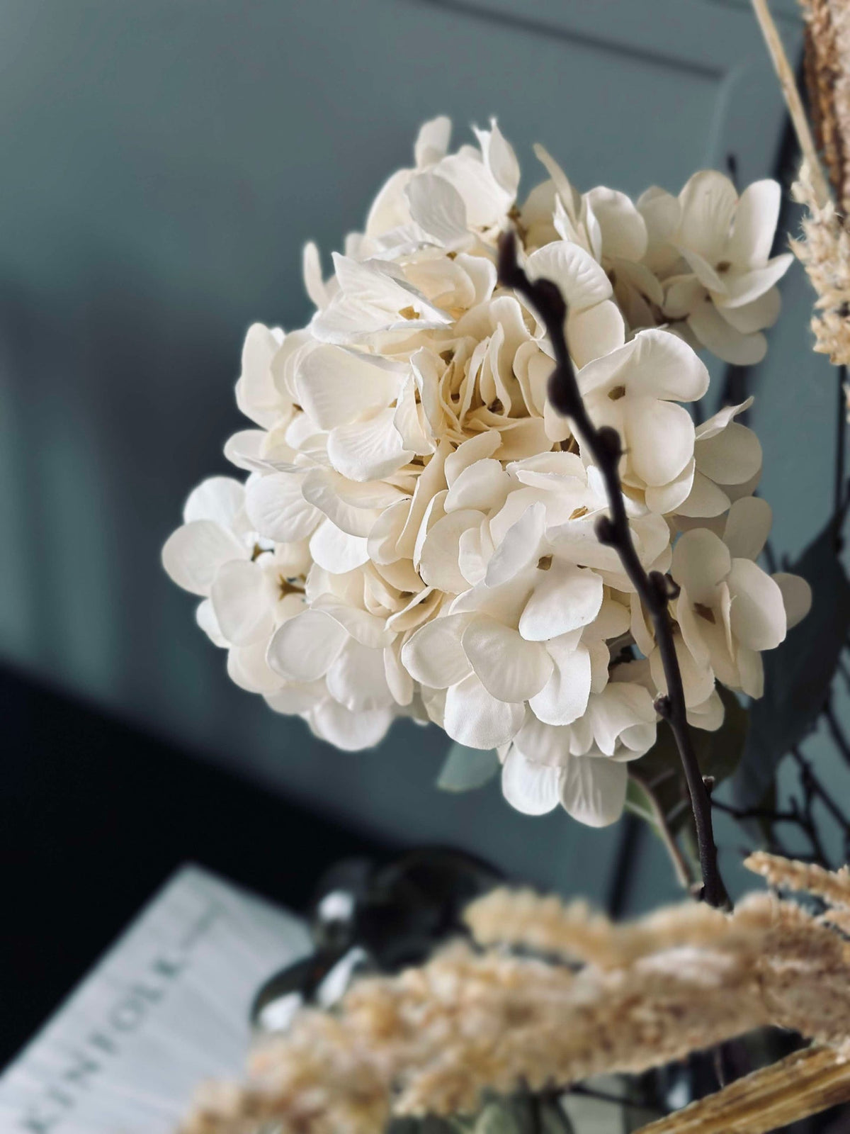 Bloem zijde Hortensia Wit