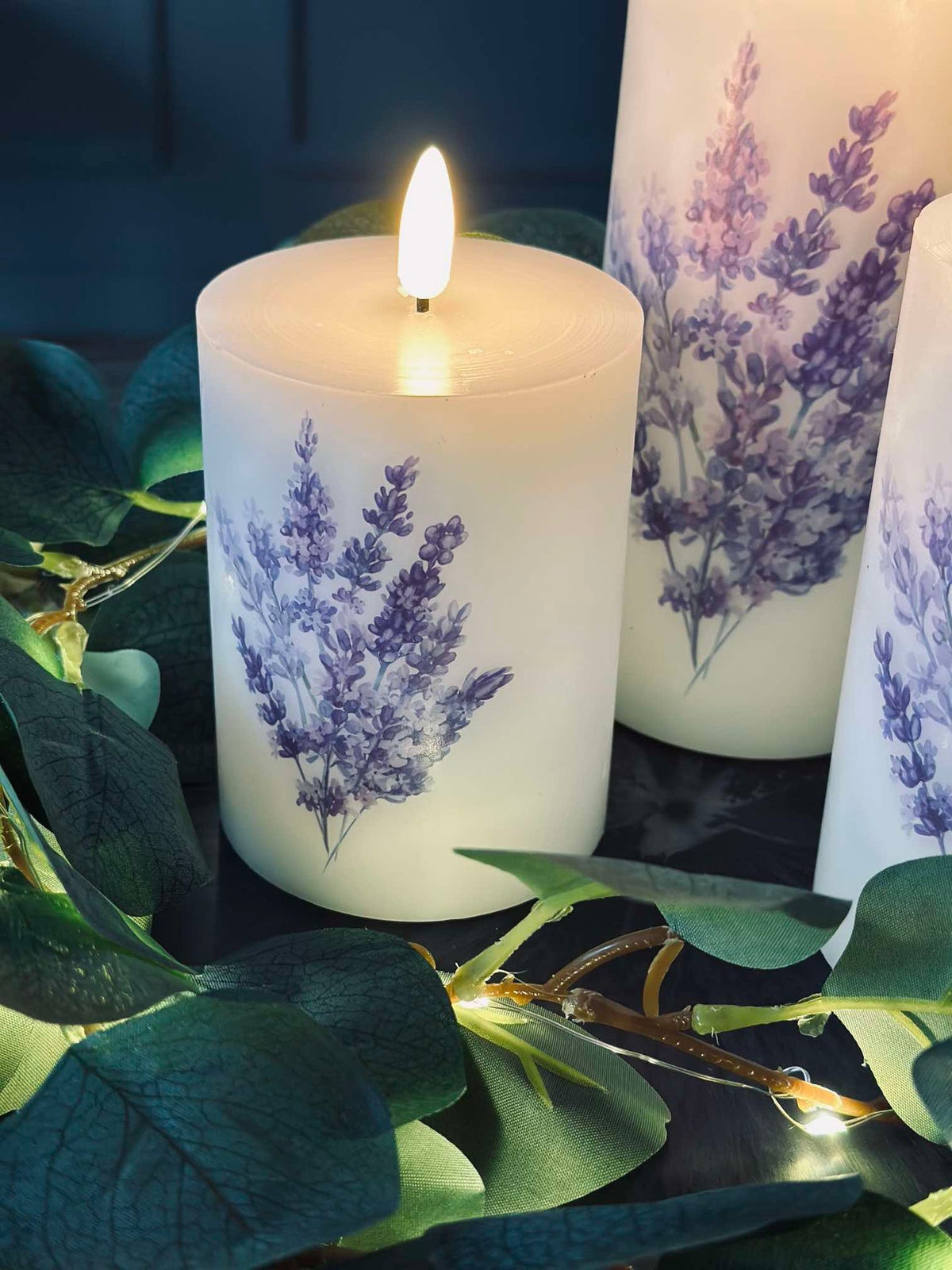 LED FLORA Lavendel – Set van 3 stuks en afstandsbediening
