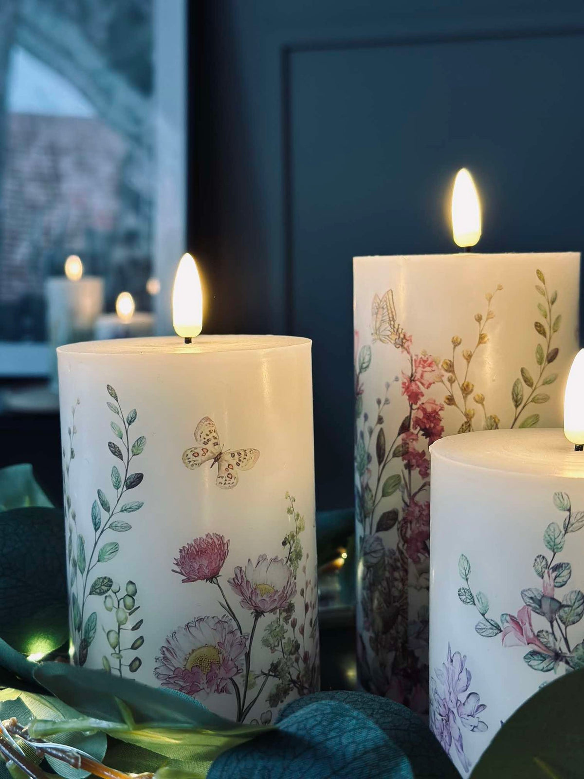 LED kaarsen FLORA – Set van 3 stuks en afstandsbediening