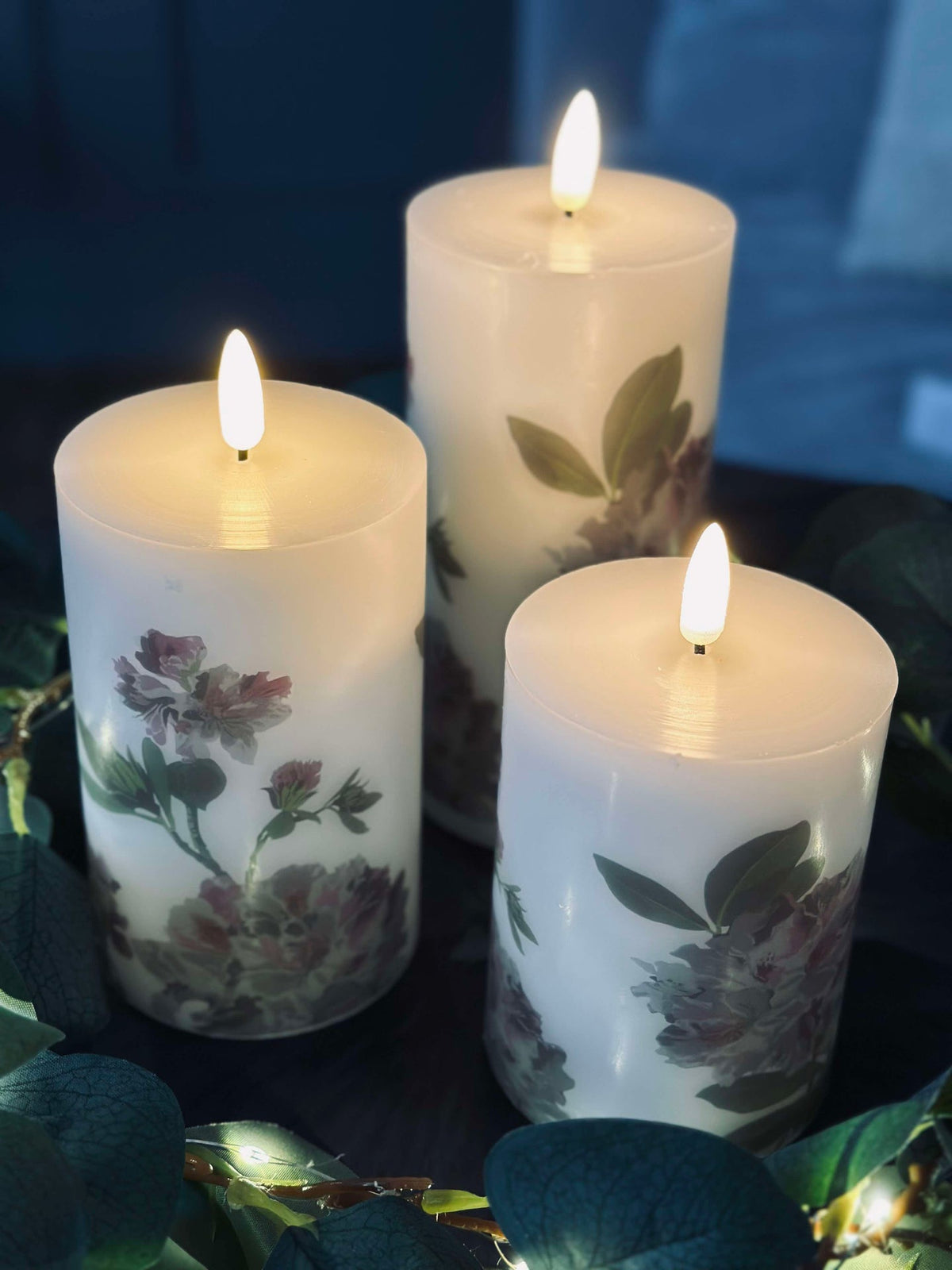 LED Hortensia – Set van 3 stuks en afstandsbediening