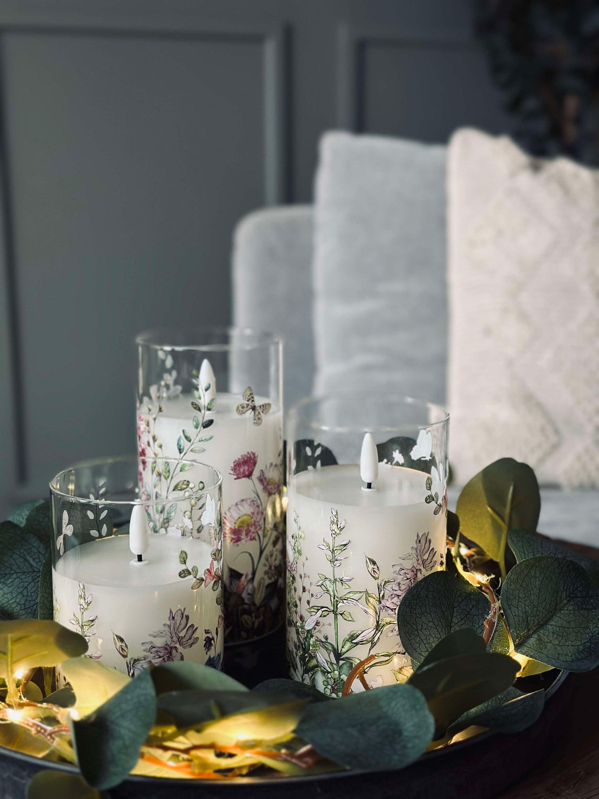 LED FLORA Cylinder – Set van 3 stuks en afstandsbediening