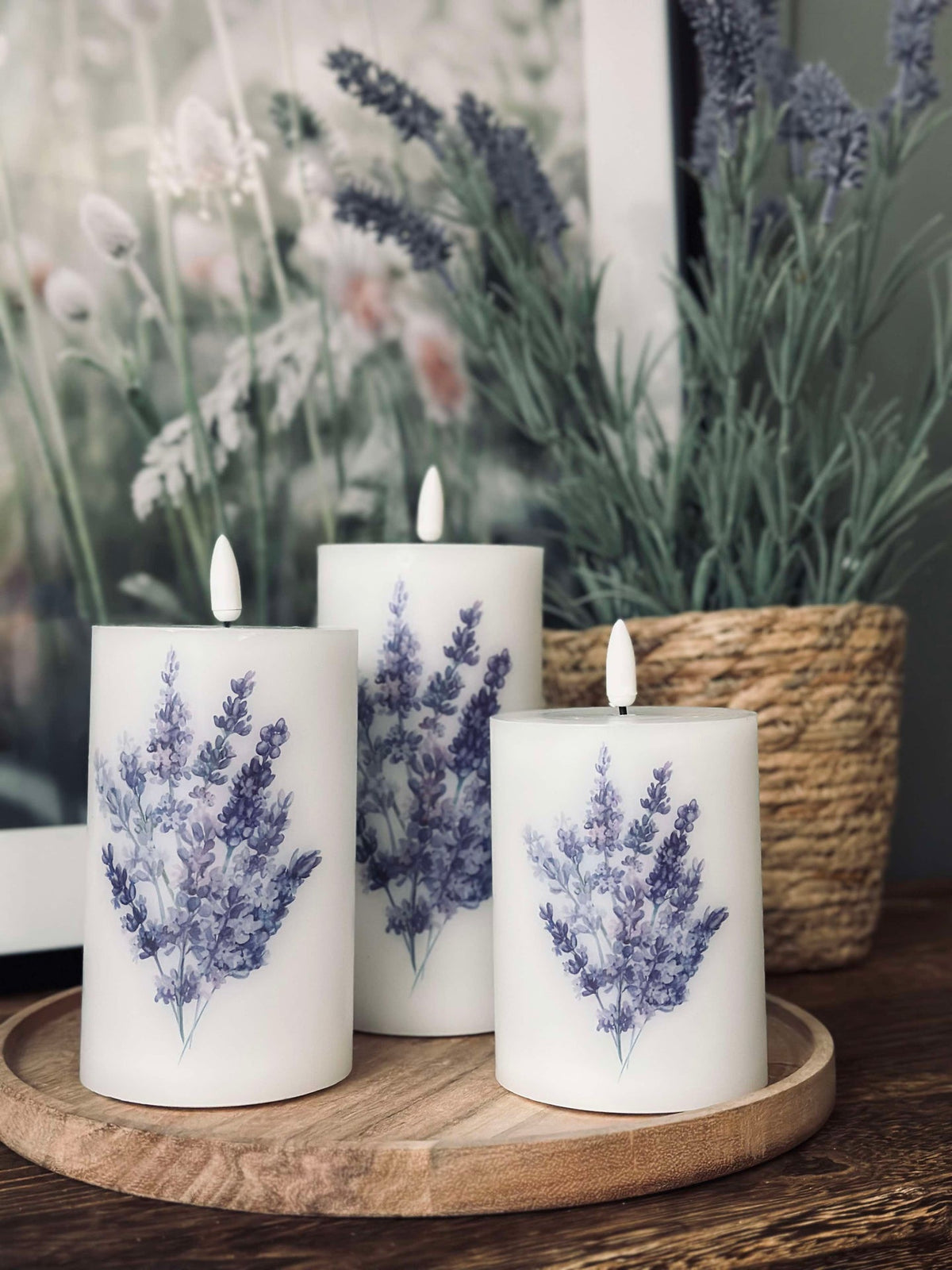 LED FLORA Lavendel – Set van 3 stuks en afstandsbediening