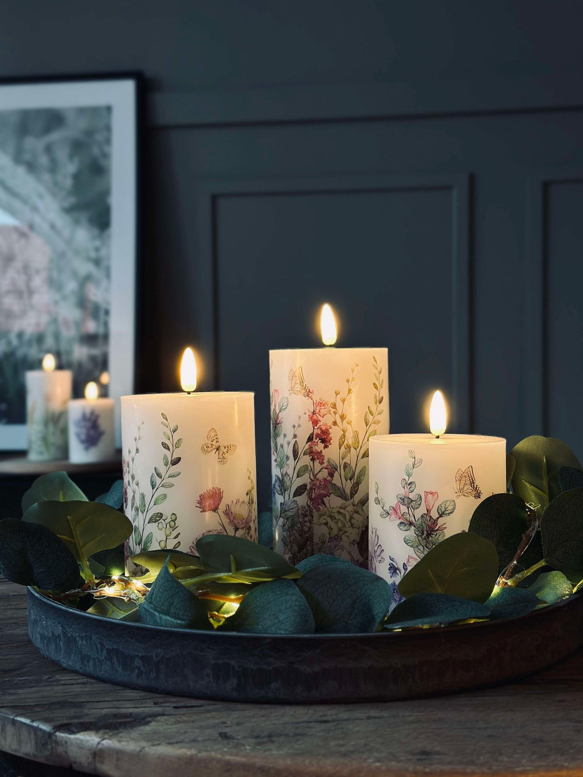 LED kaarsen FLORA – Set van 3 stuks en afstandsbediening