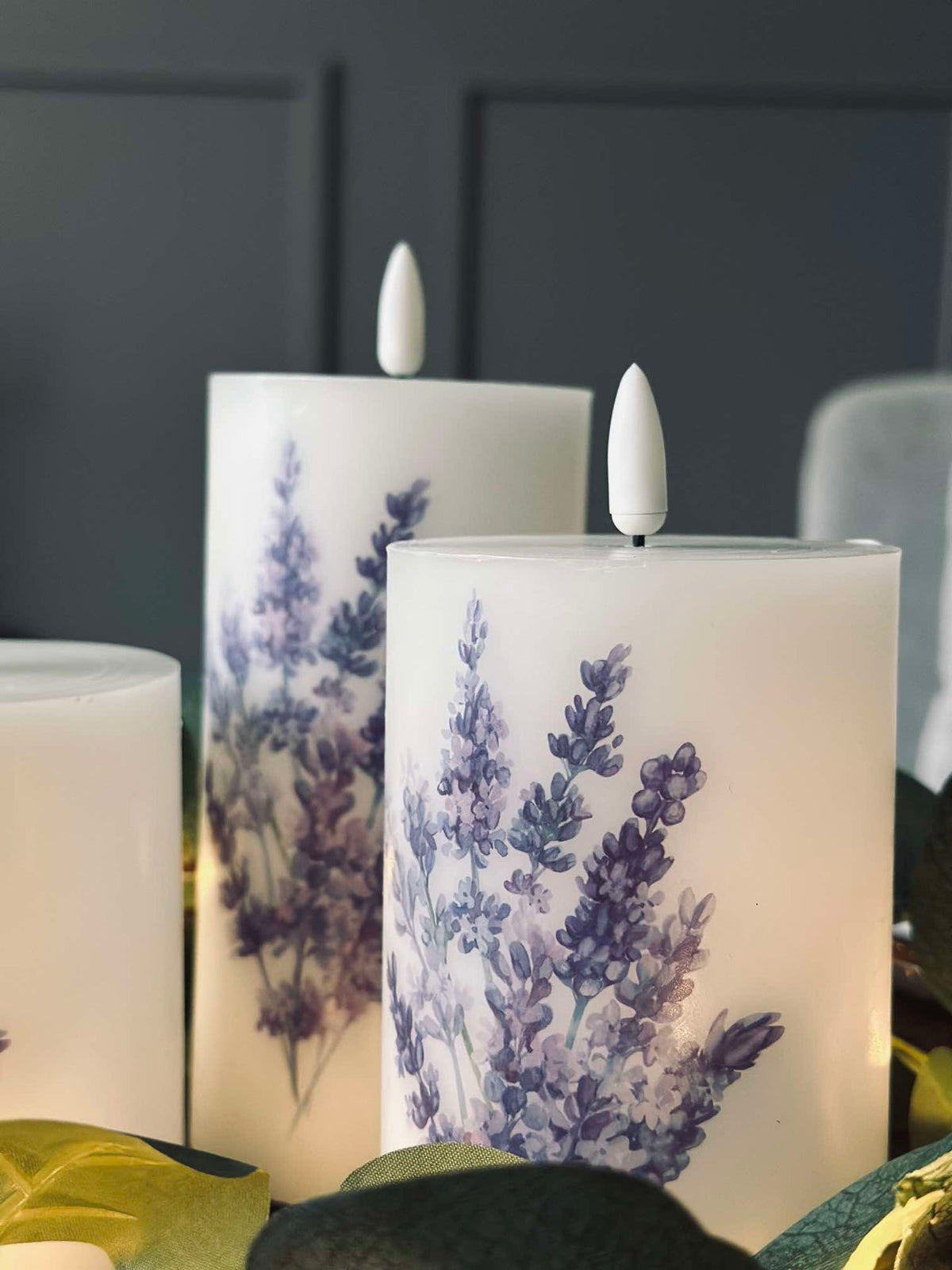 LED FLORA Lavendel – Set van 3 stuks en afstandsbediening