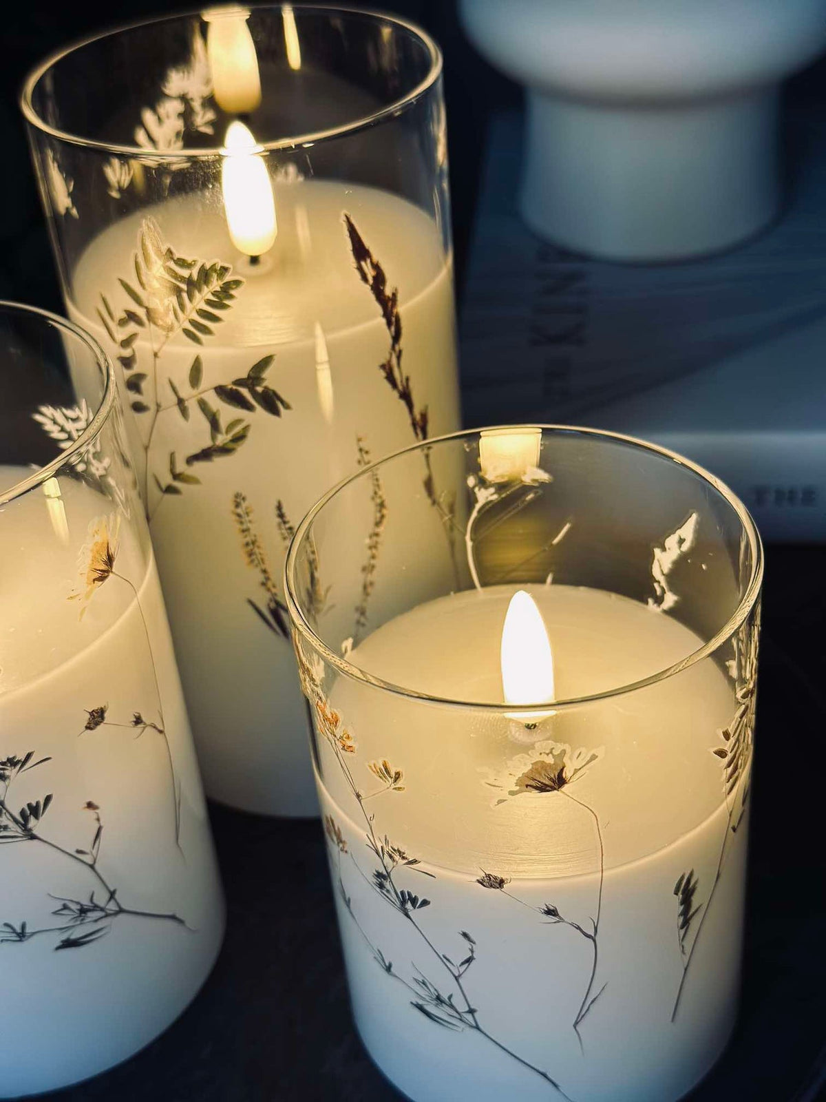 LED FLORA Cylinder  – Set van 3 stuks en afstandsbediening