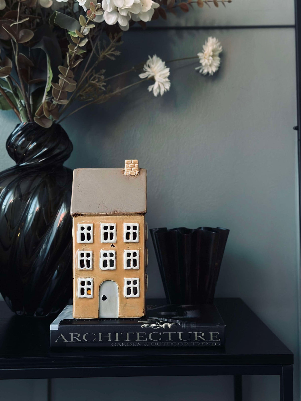 Lichthuisje keramiek - geel