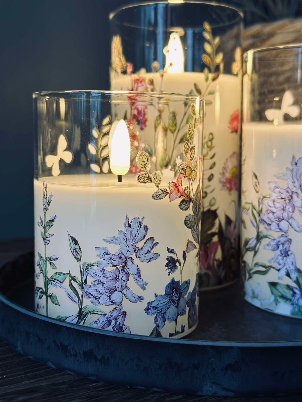 LED FLORA Cylinder – Set van 3 stuks en afstandsbediening