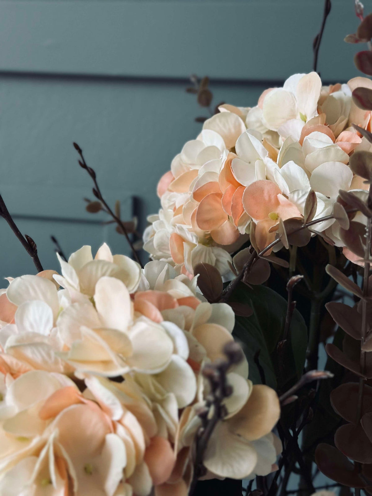 Zijden bloem Hortensia goud