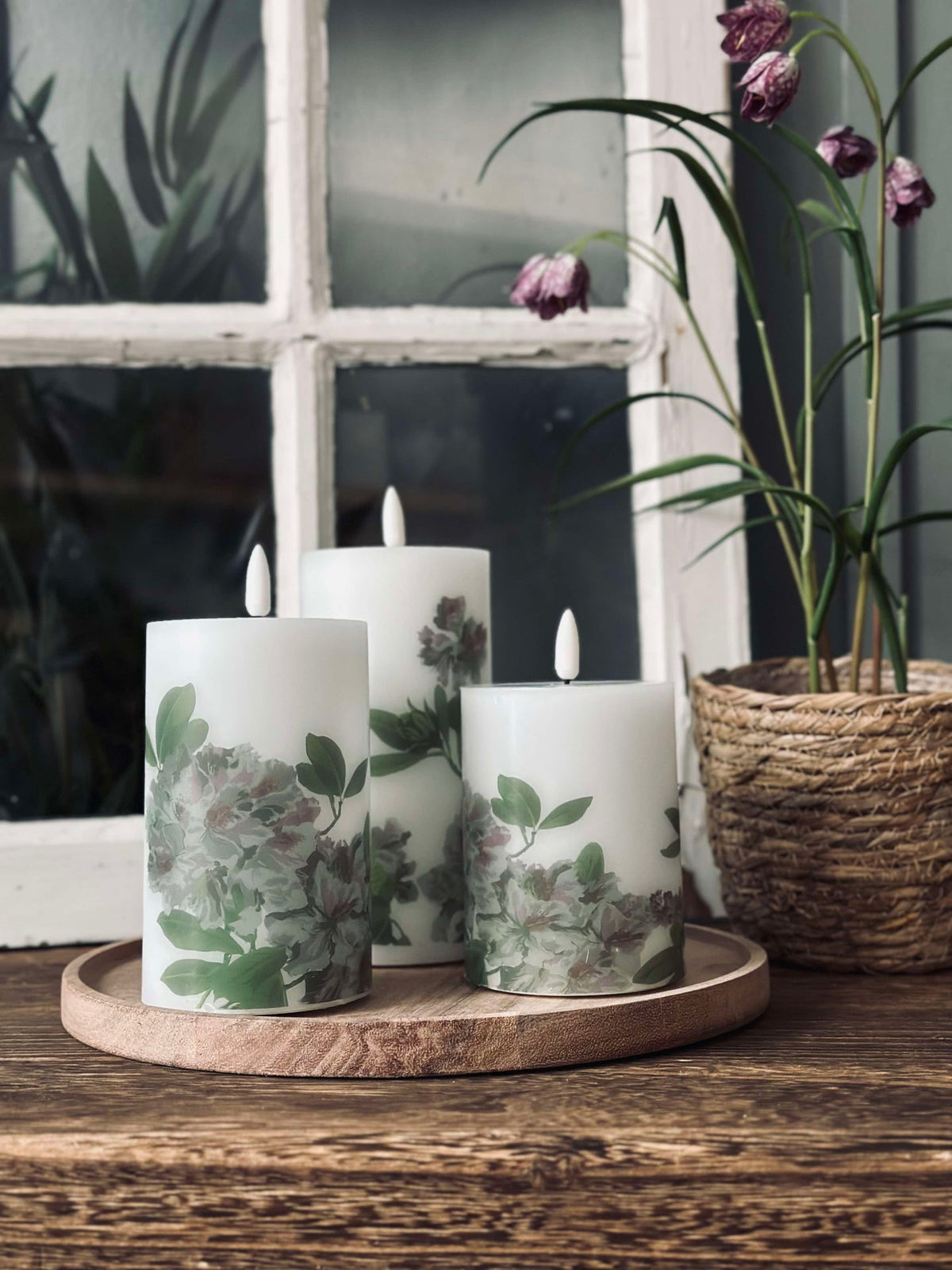 LED Hortensia – Set van 3 stuks en afstandsbediening
