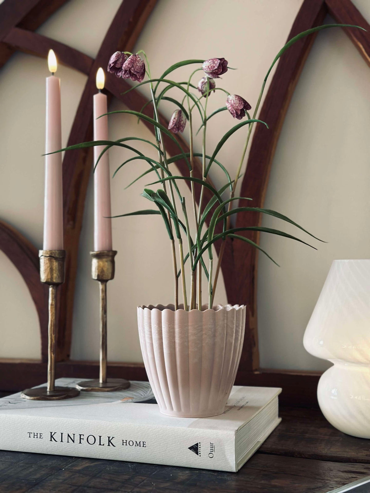 Pot in betonlook - Kleine Roze