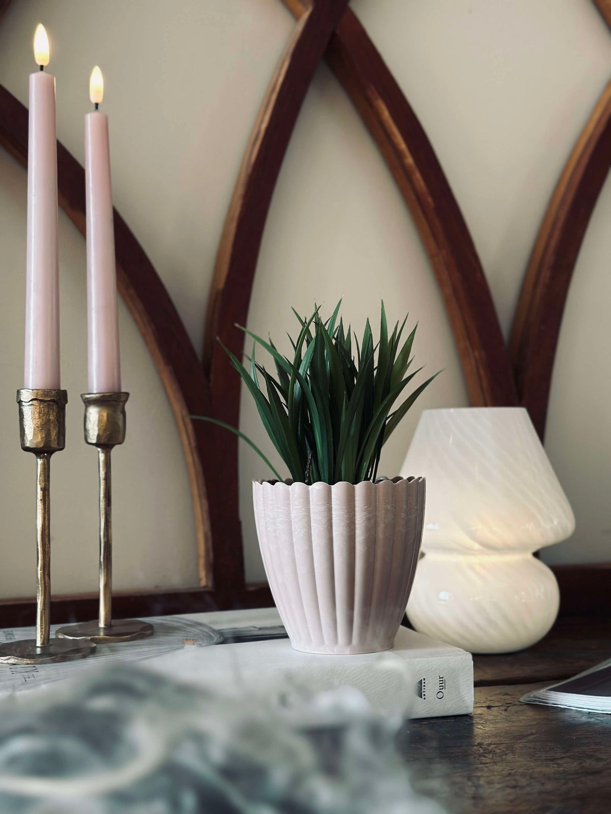 Pot in betonlook - Kleine Roze