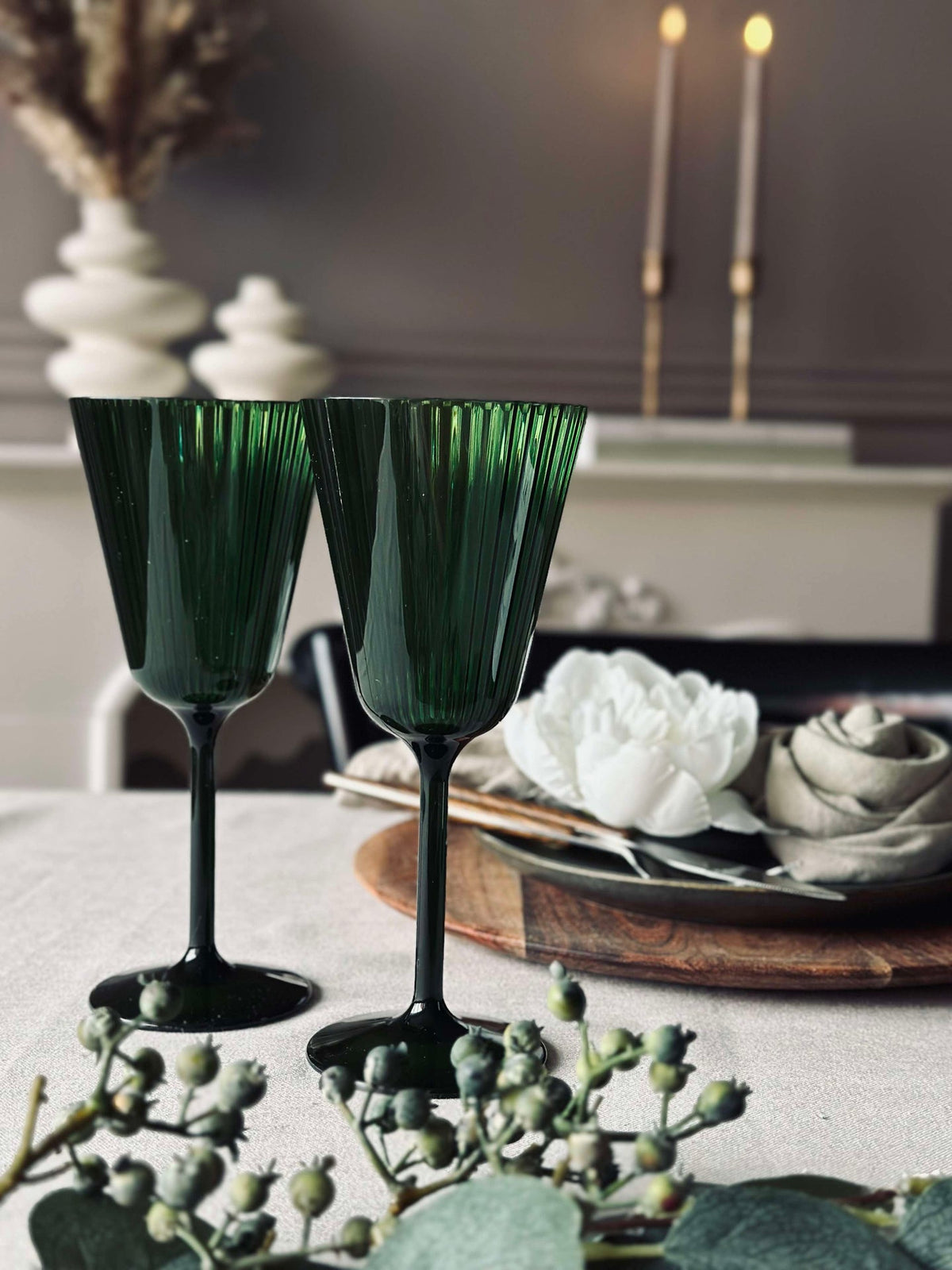 Wijnglas Claire 200ml. Groen - 2 st.